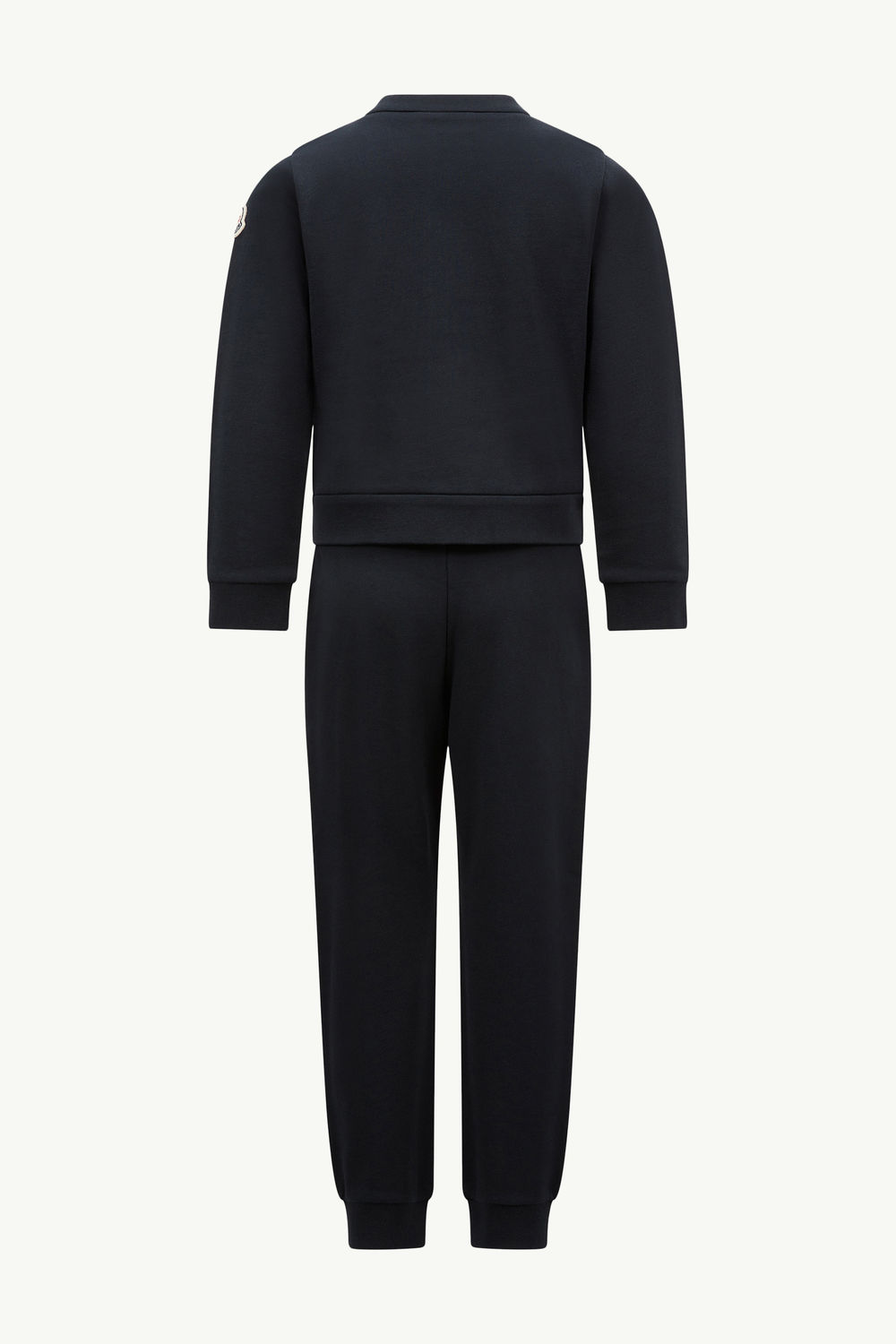 Embroidered Cursive Logo Cotton Tracksuit Set Girl Navy Blue Moncler 1