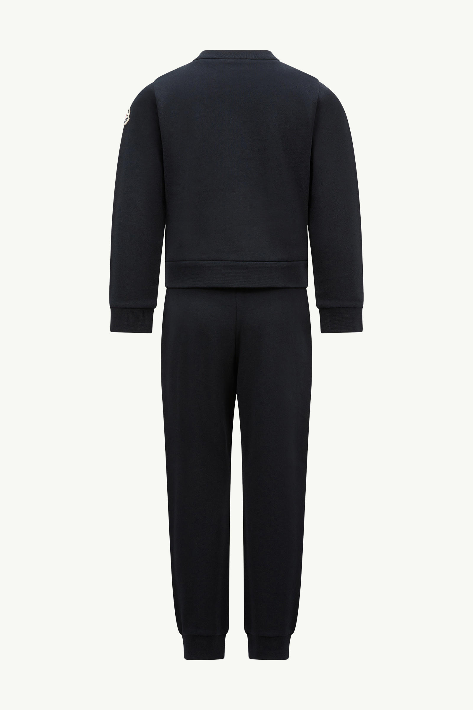 Embroidered Cursive Logo Cotton Tracksuit Set Girl Navy Blue Moncler 1