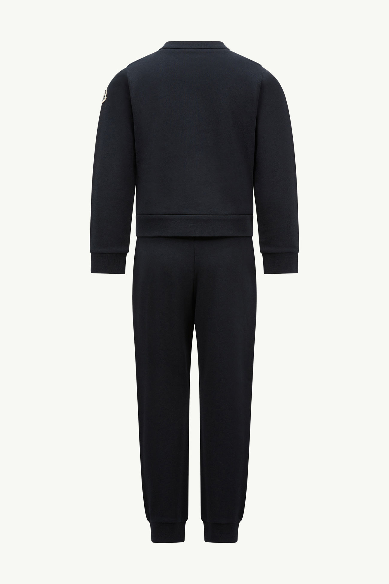 Set di tuta in cotone con logo in corsivo ricamato Bambina Blu Navy Moncler 1