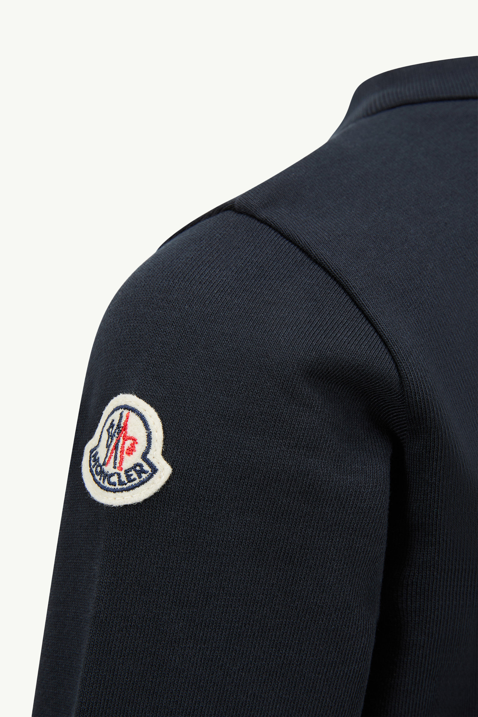 Embroidered Cursive Logo Cotton Tracksuit Set Girl Navy Blue Moncler 3
