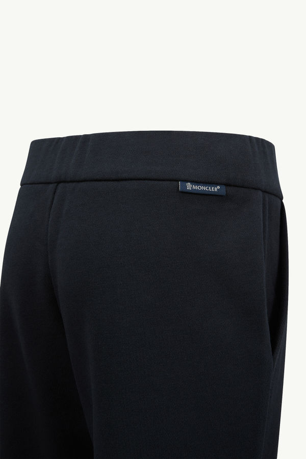 Embroidered Cursive Logo Cotton Tracksuit Set Girl Navy Blue Moncler 4