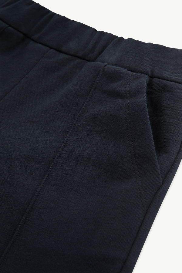 Embroidered Cursive Logo Cotton Tracksuit Set Girl Navy Blue Moncler 5