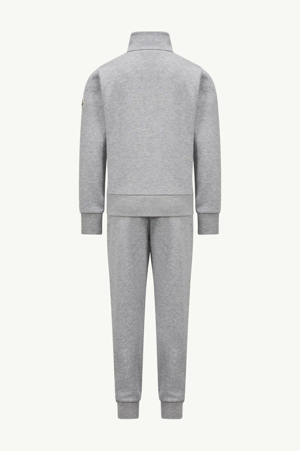 Logo Patch Cotton Tracksuit Set Boy Gray Moncler 2
