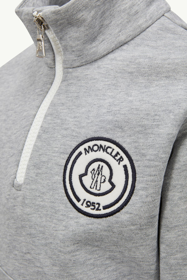 Logo Patch Cotton Tracksuit Set Boy Gray Moncler 3