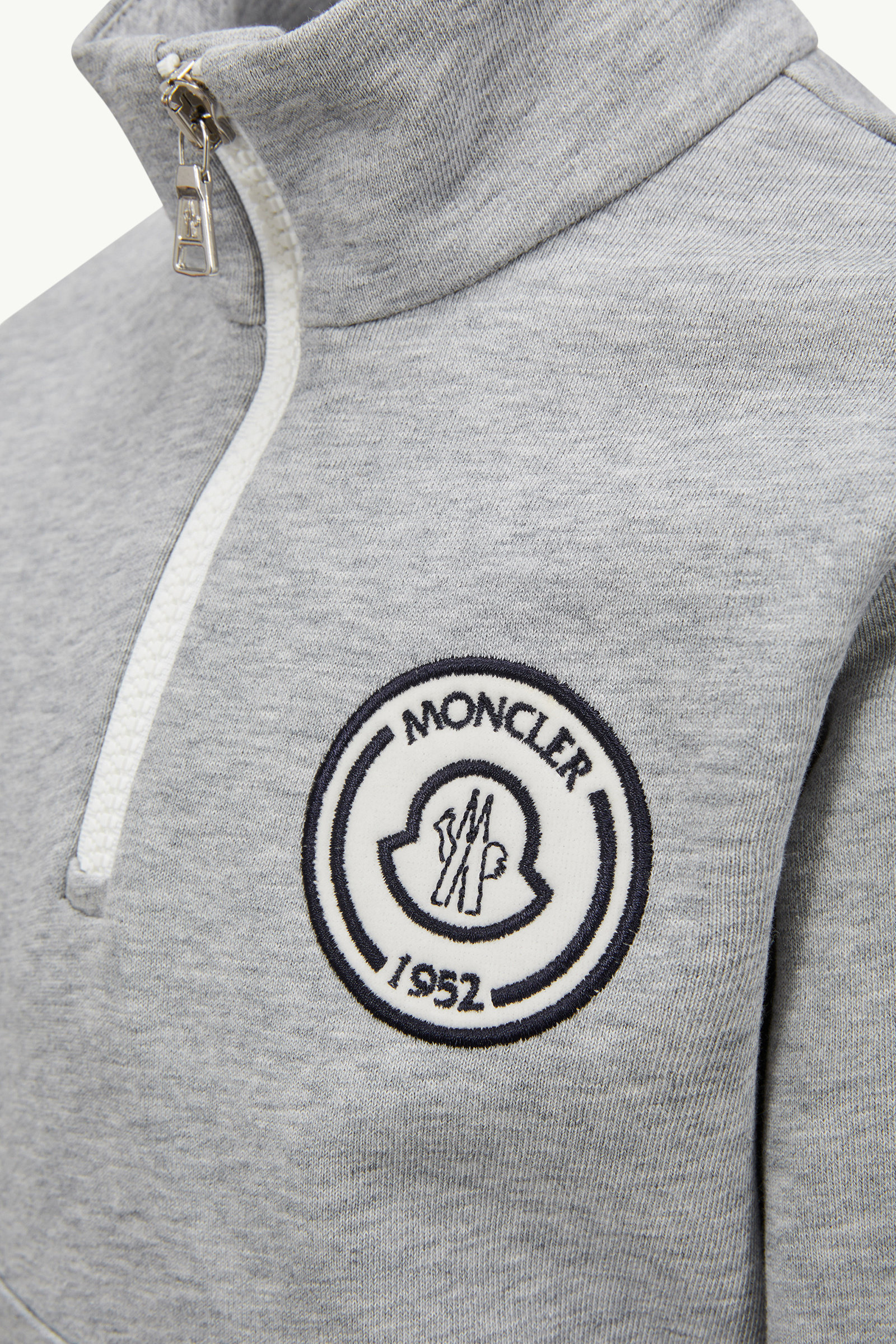 Set di tuta con patch logato in cotone Bambino Grigio Moncler 3