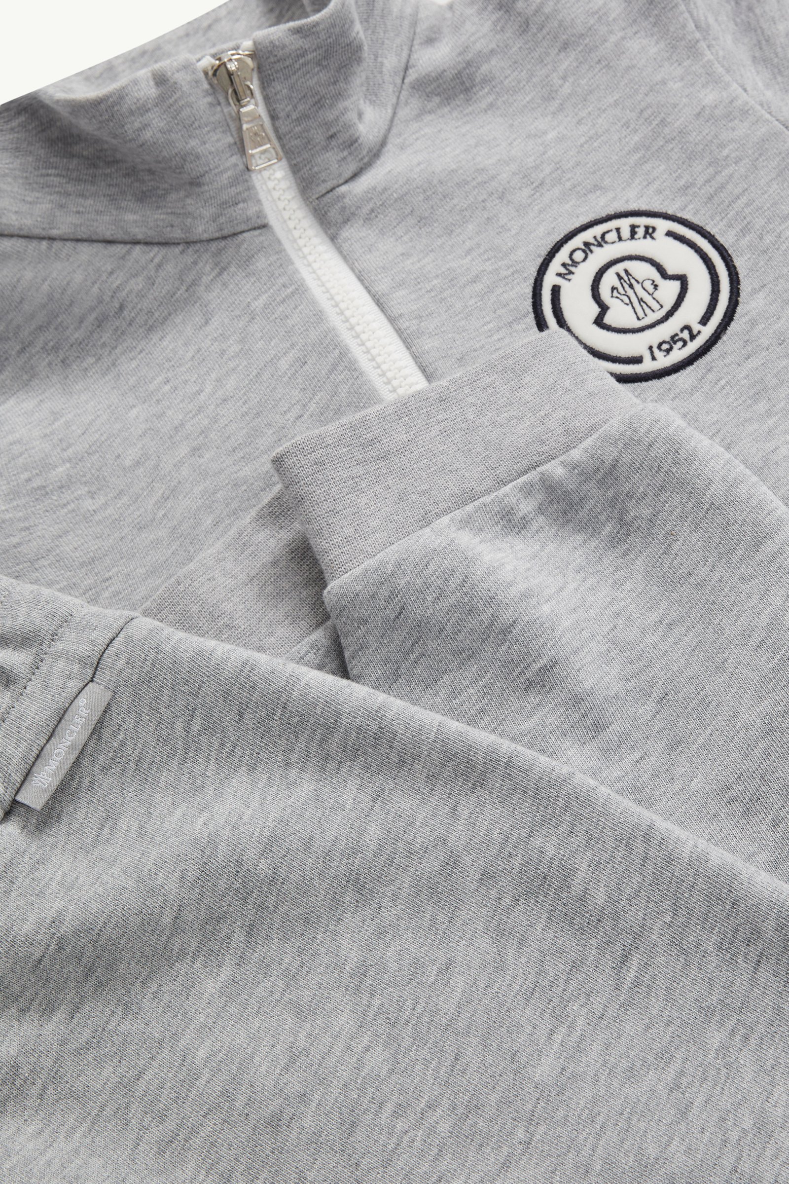 Gray Logo Patch Cotton Tracksuit Set - Trousers & Tracksuits