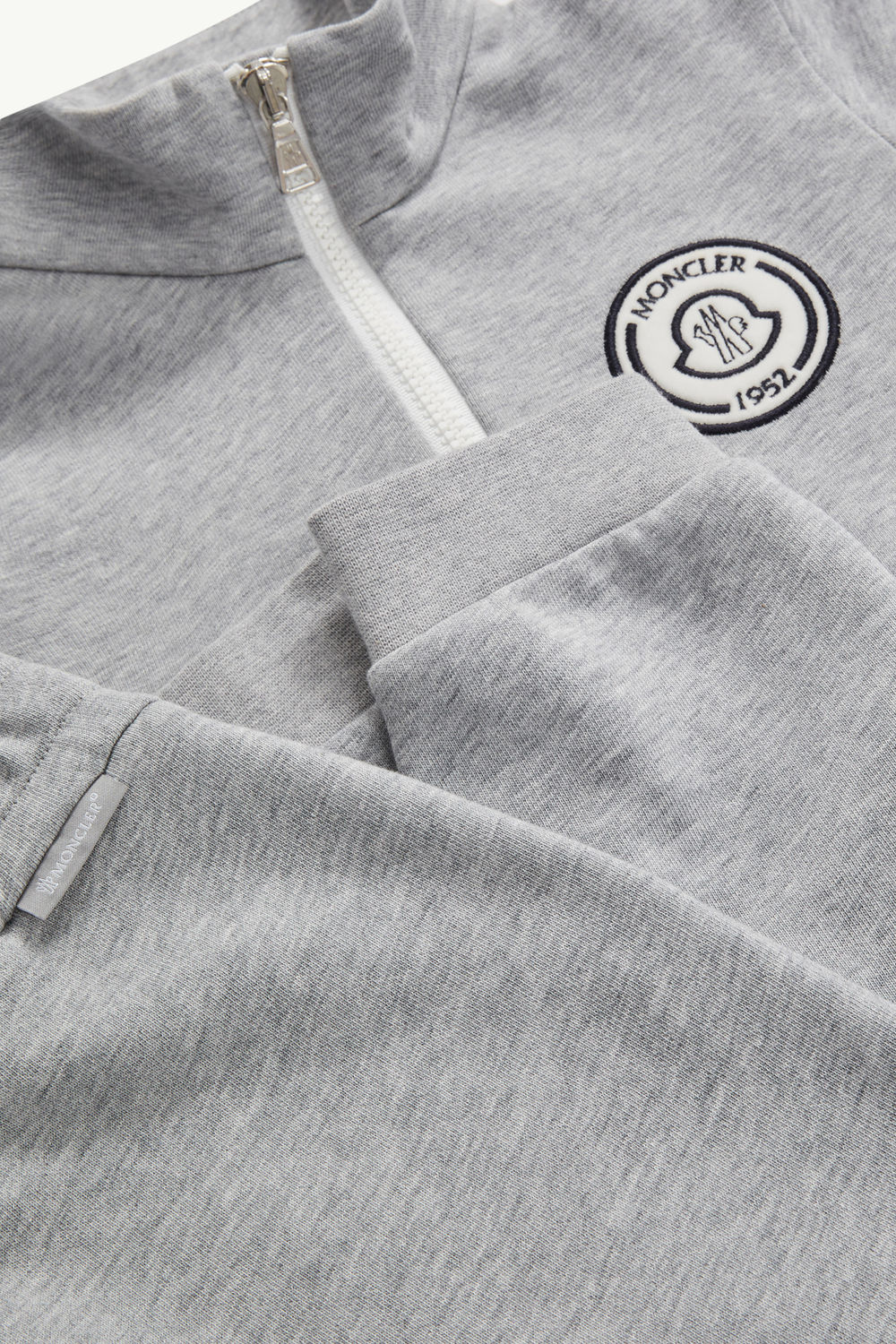 Logo Patch Cotton Tracksuit Set Boy Gray Moncler 5
