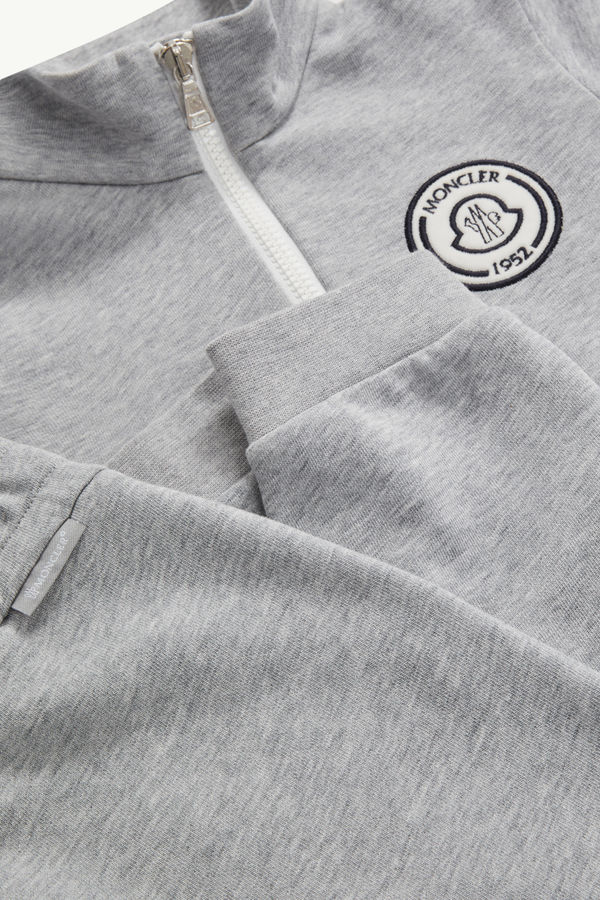 Logo Patch Cotton Tracksuit Set Boy Gray Moncler 5