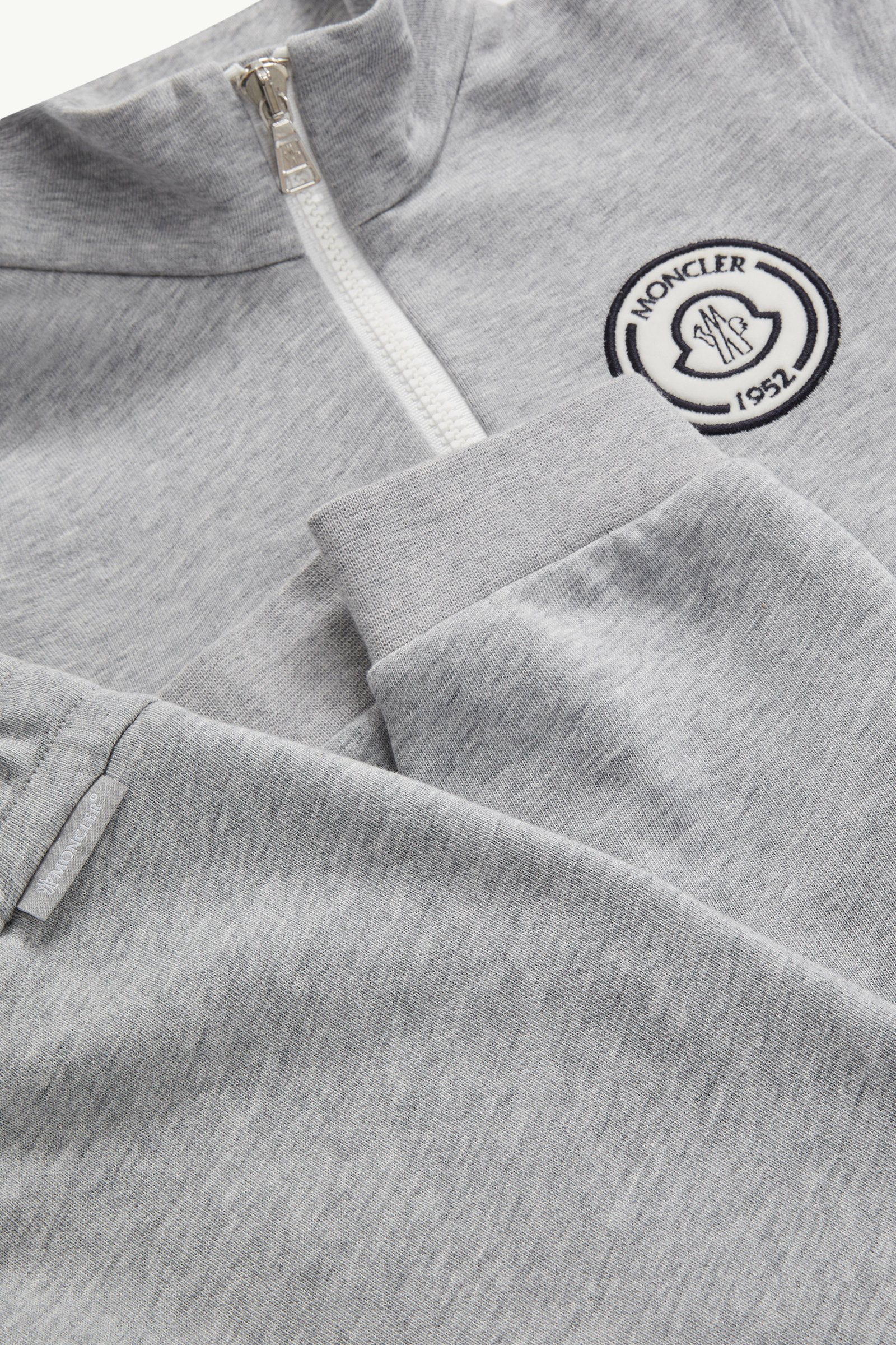 Set di tuta con patch logato in cotone Bambino Grigio Moncler 5
