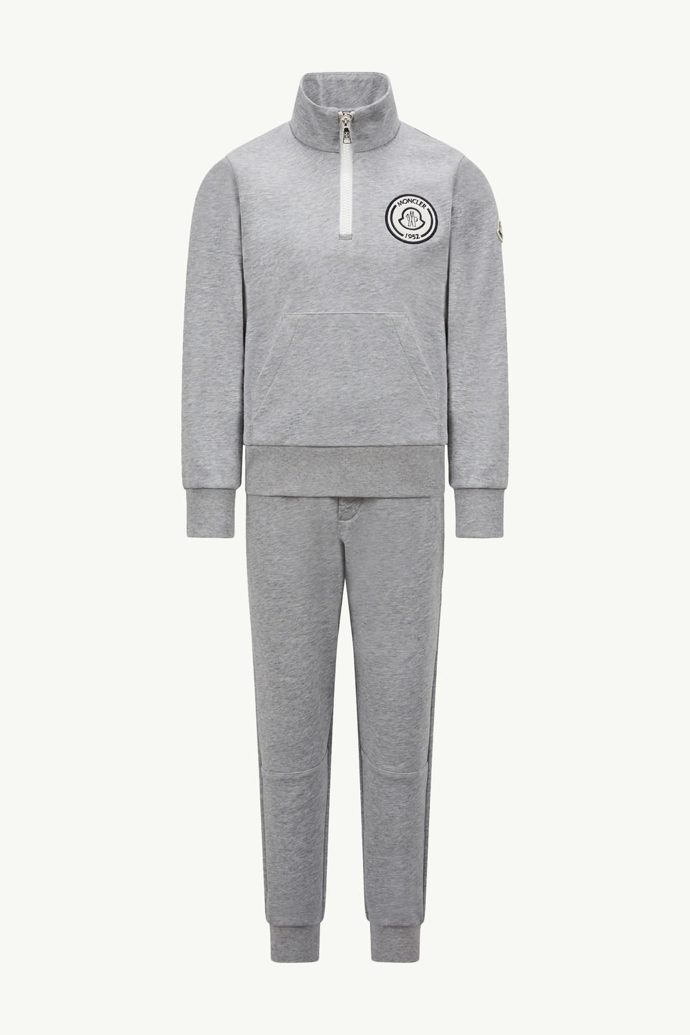 Logo Patch Cotton Tracksuit Set Boy Gray Moncler 0