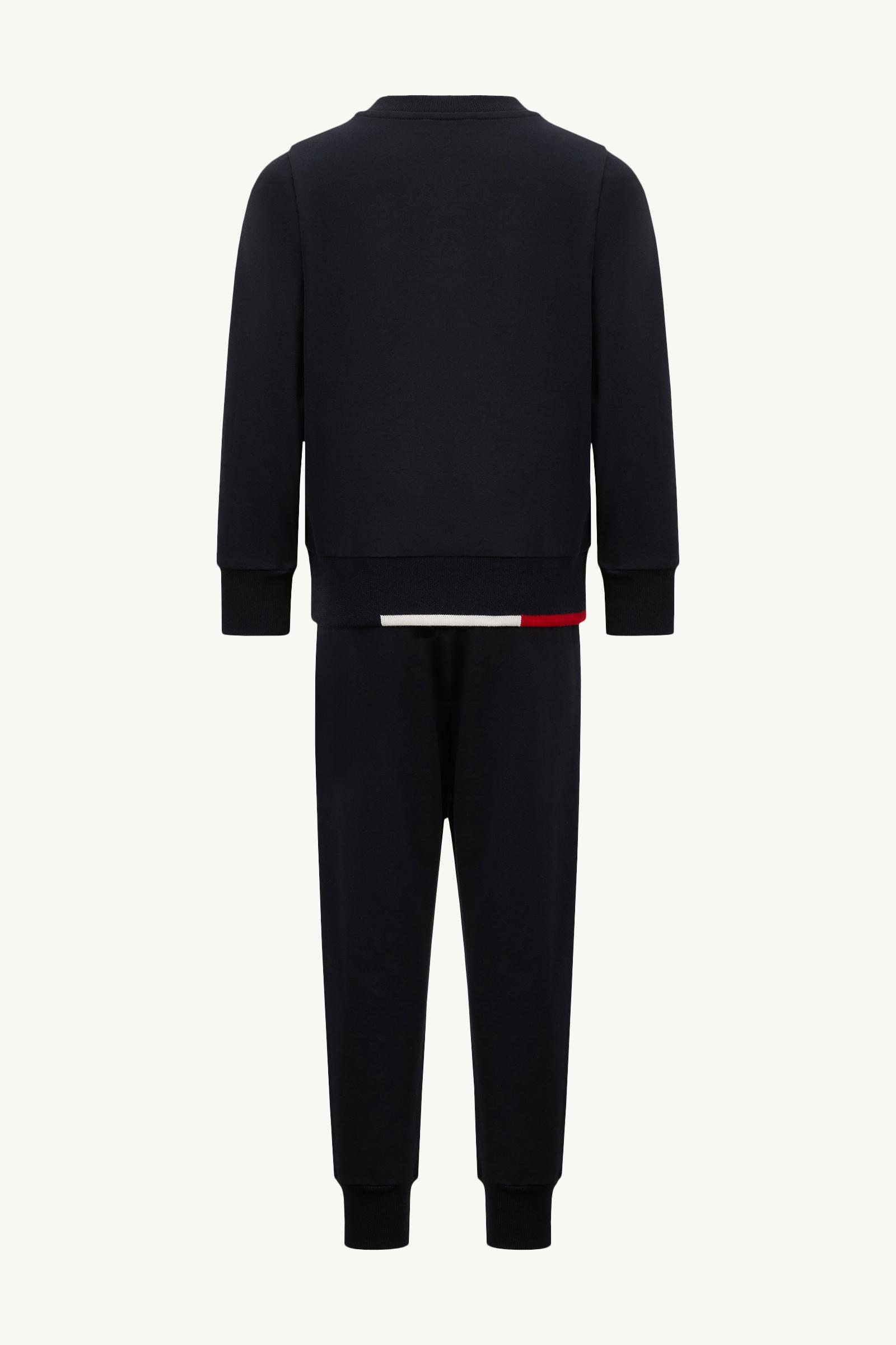 Tricolor-Trimmed Cotton Tracksuit Set Boy Night Blue Moncler 1
