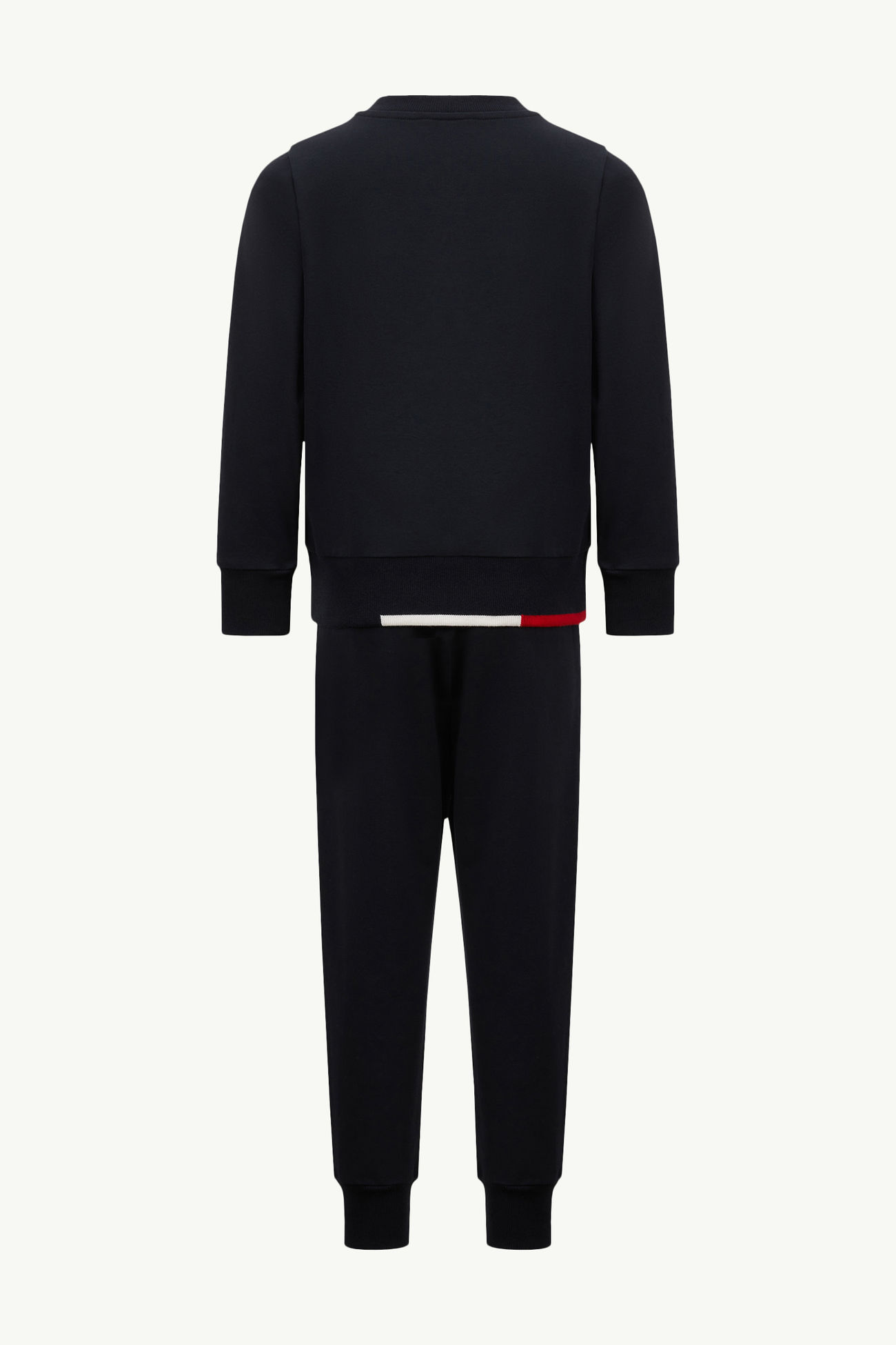 Conjunto de chándal de algodón con ribete tricolor Niño Azul Noche Moncler 1