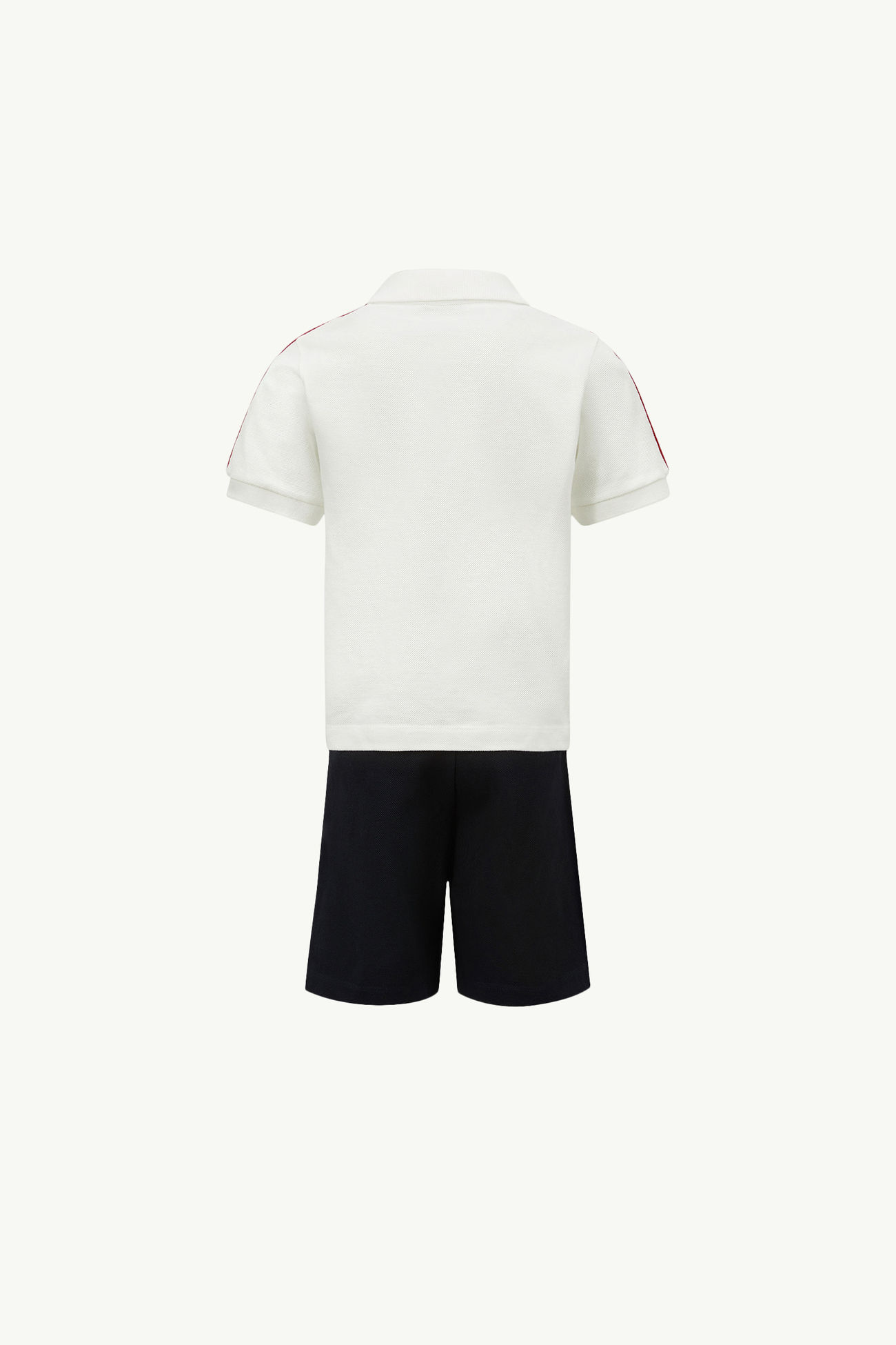 Set con orlo tricolore in cotone piquet Bambino Bianco Moncler 2