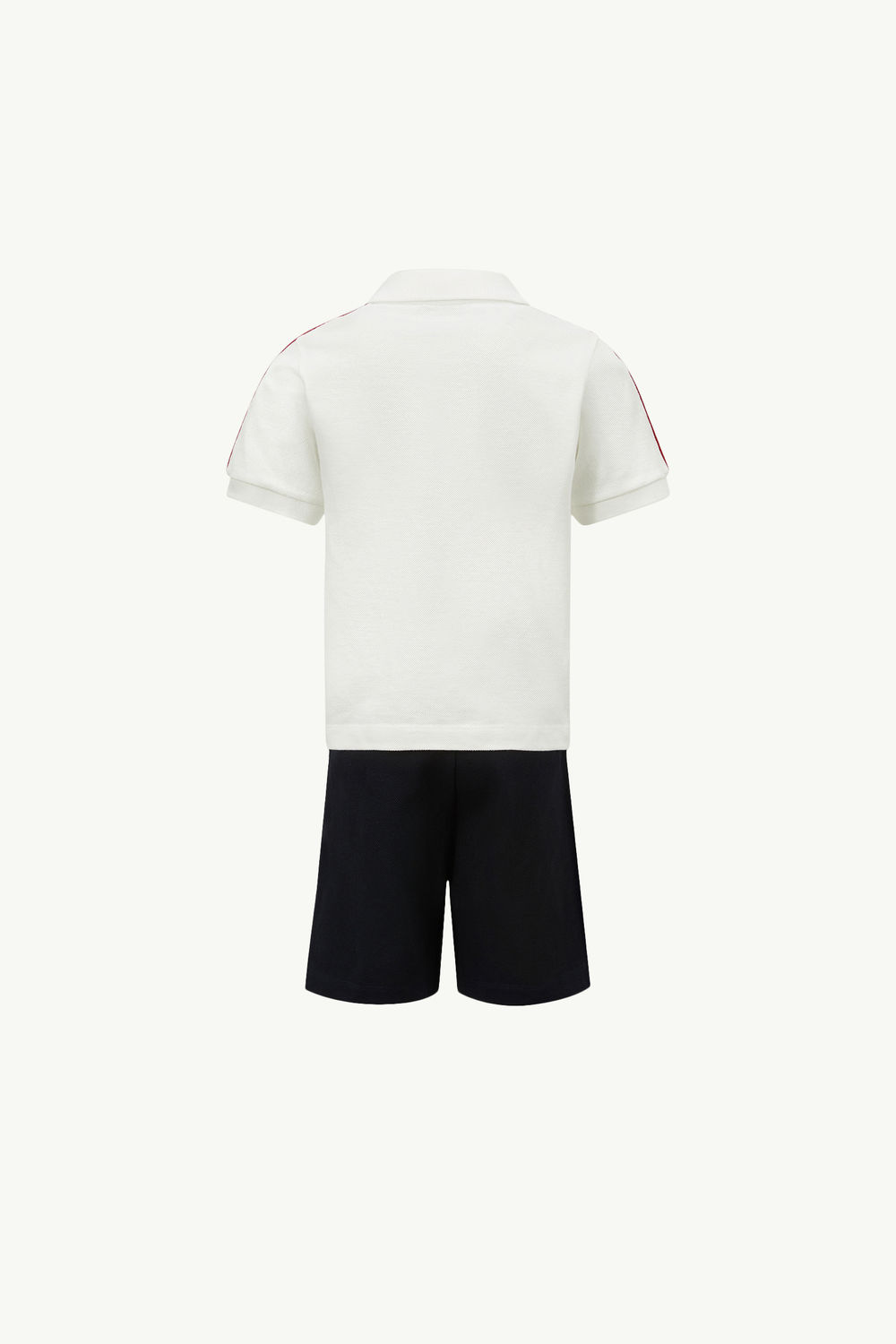 Tricolour-Trimmed Cotton Piquet Set Boy White Moncler 2