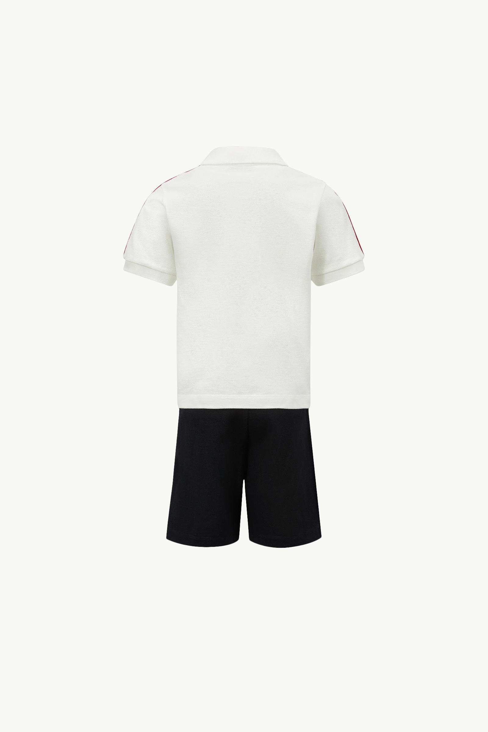 Tricolour-Trimmed Cotton Piquet Set Boy White Moncler 2