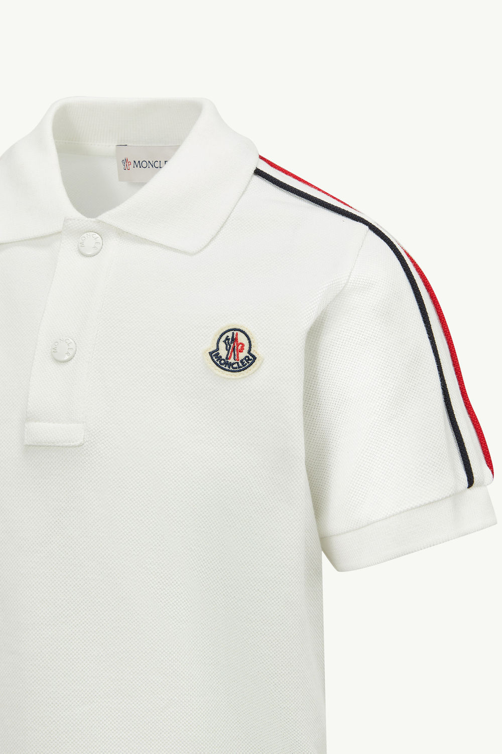 Tricolour-Trimmed Cotton Piquet Set Boy White Moncler 3