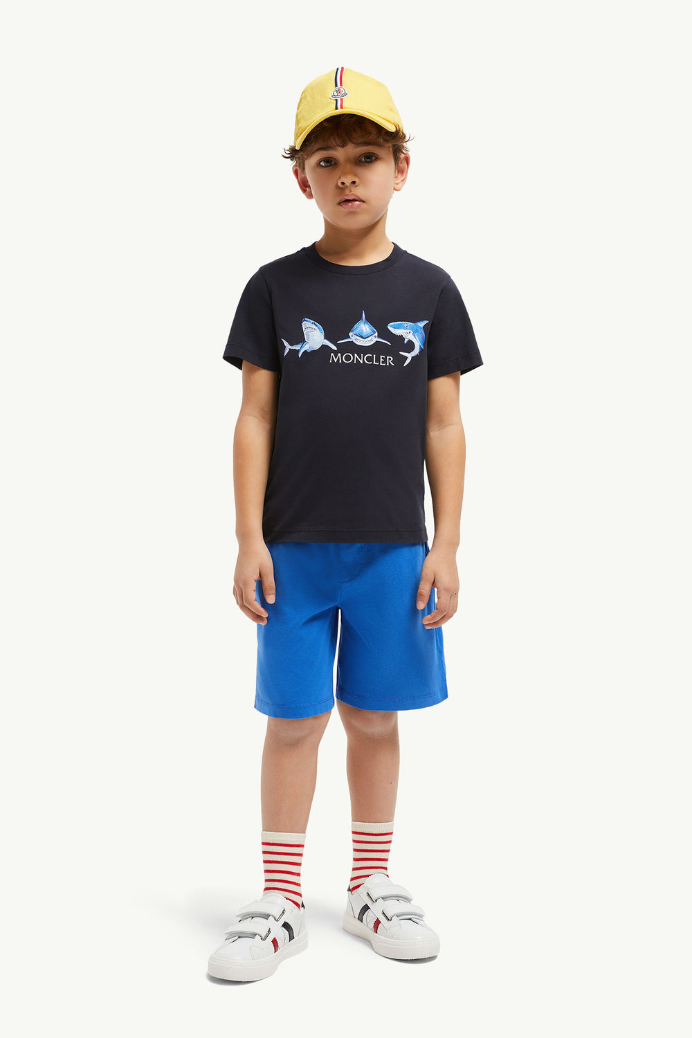 Set aus Baumwolljersey mit Hai-Motiv Jungen Navyblau Moncler 1