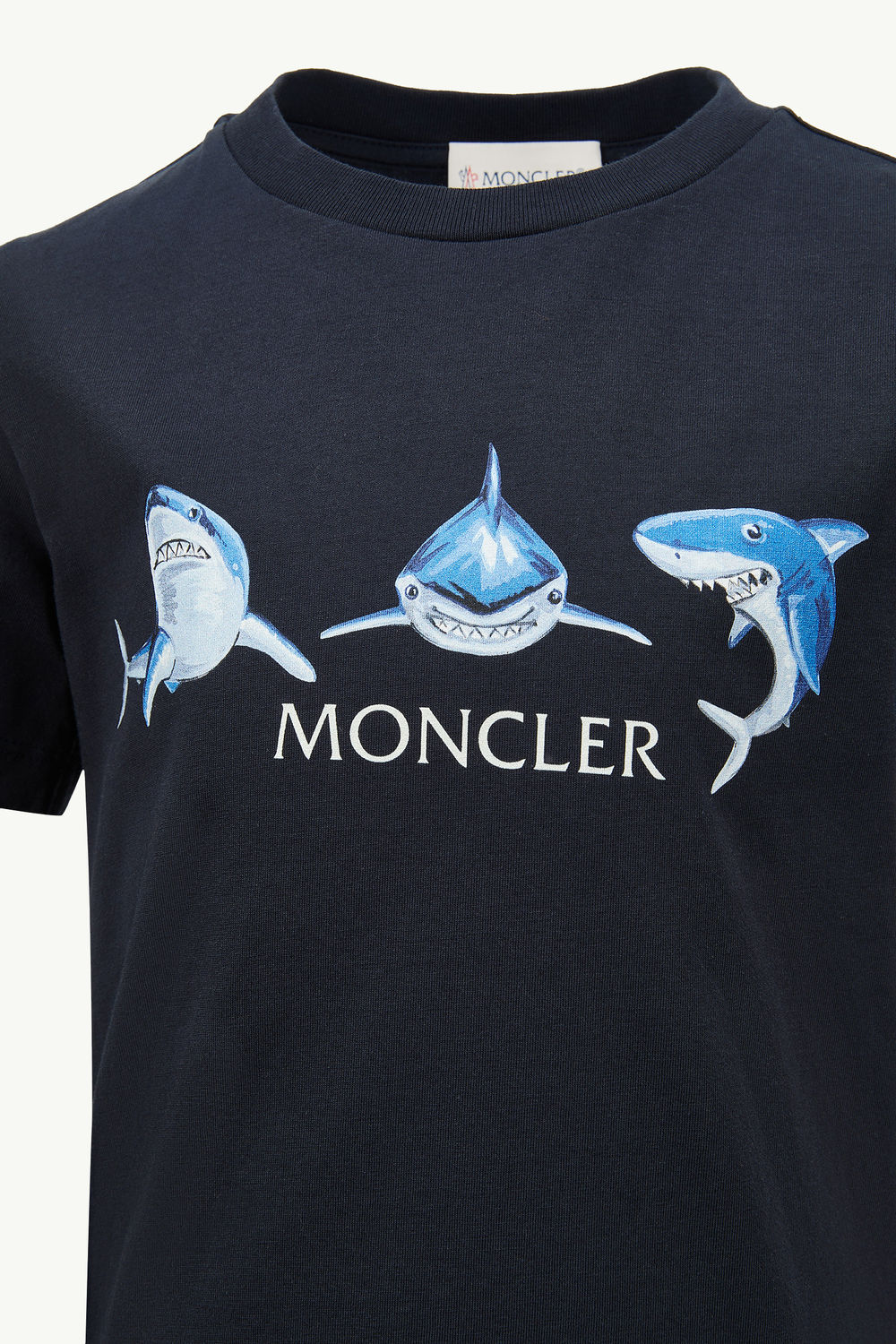 Set aus Baumwolljersey mit Hai-Motiv Jungen Navyblau Moncler 3