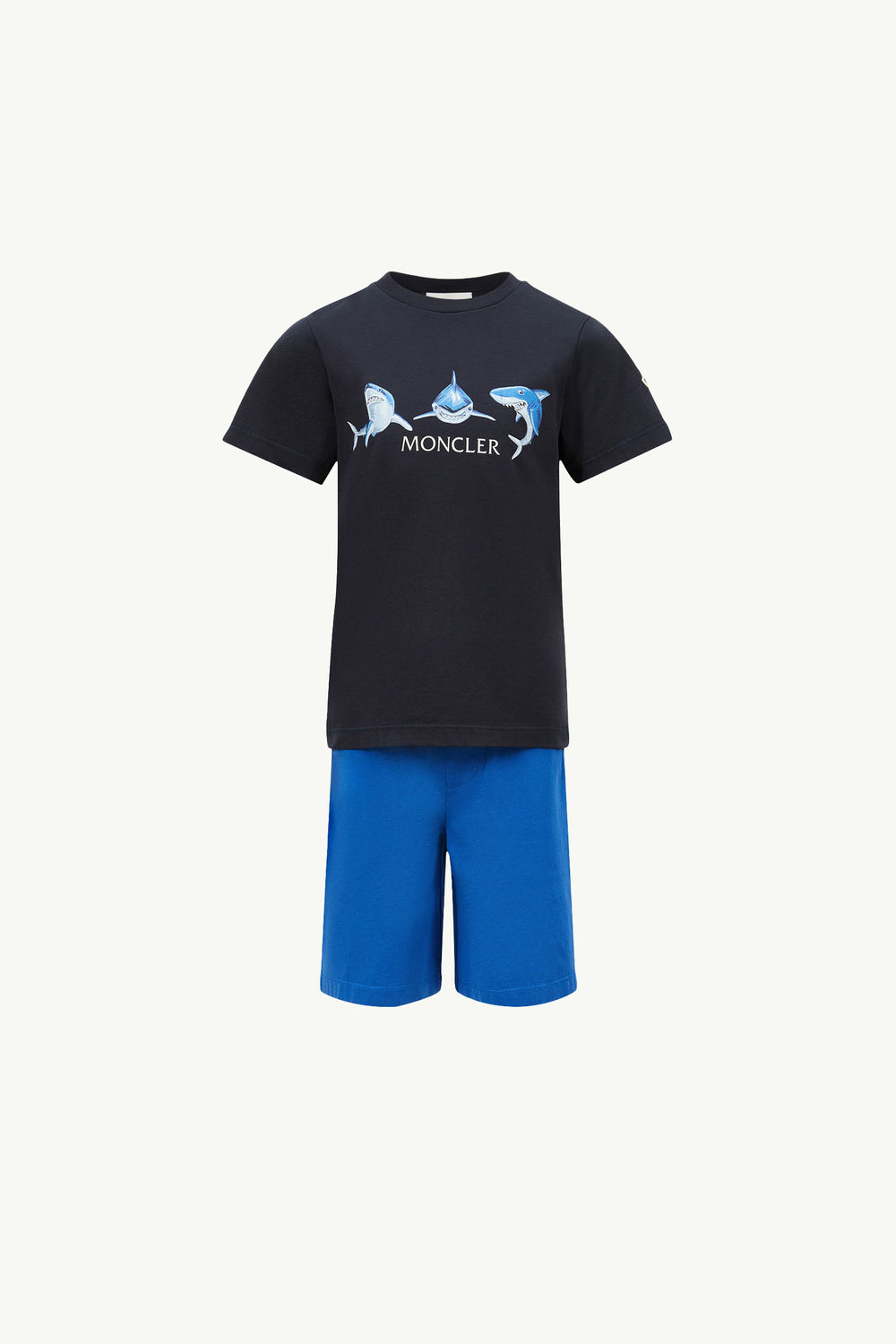 Set aus Baumwolljersey mit Hai-Motiv Jungen Navyblau Moncler 0