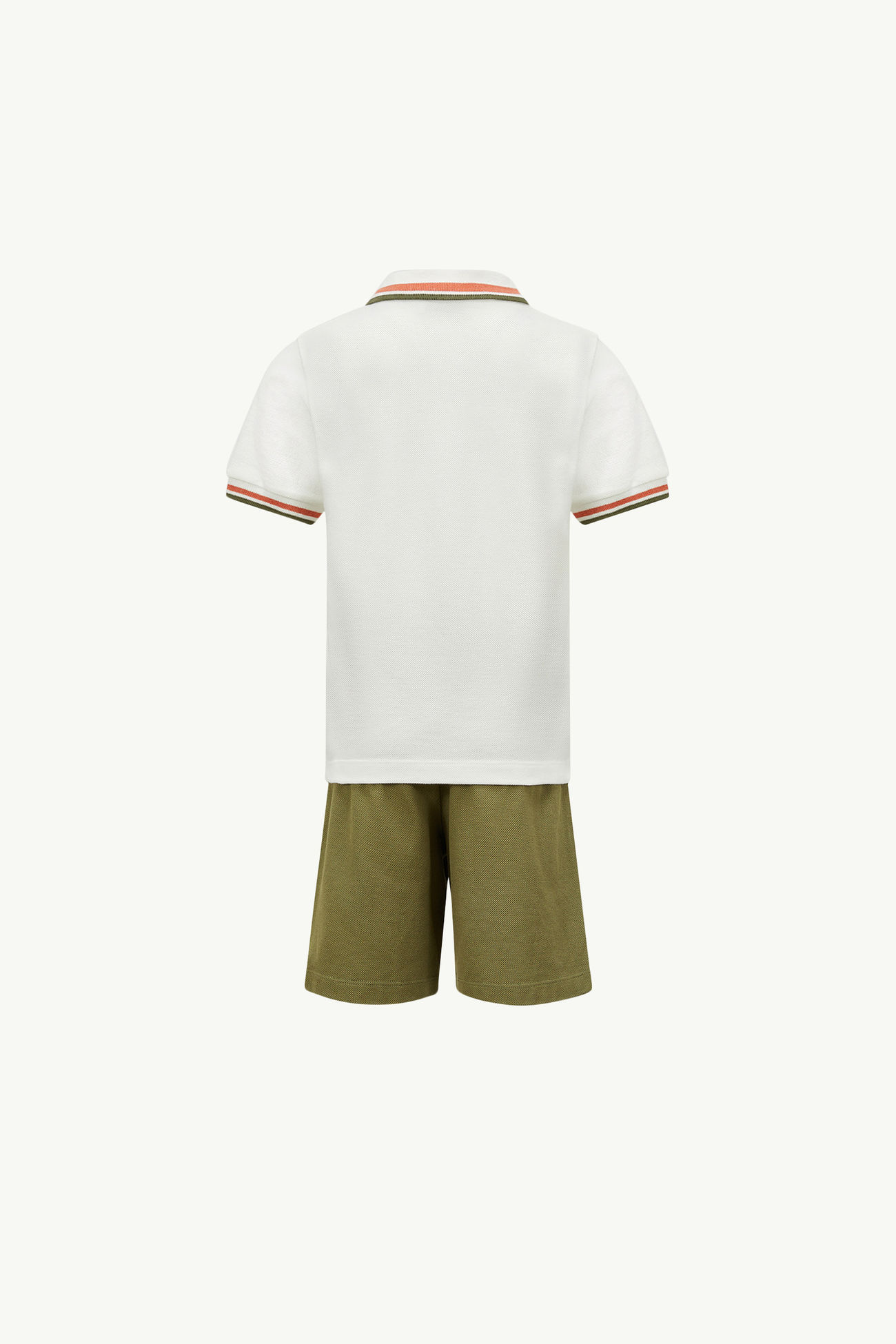 Cotton Piquet Set Boy White & Green Moncler 2