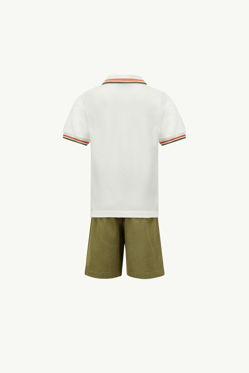 Set aus Baumwollpiqué Jungen Weiss & Grün Moncler 2