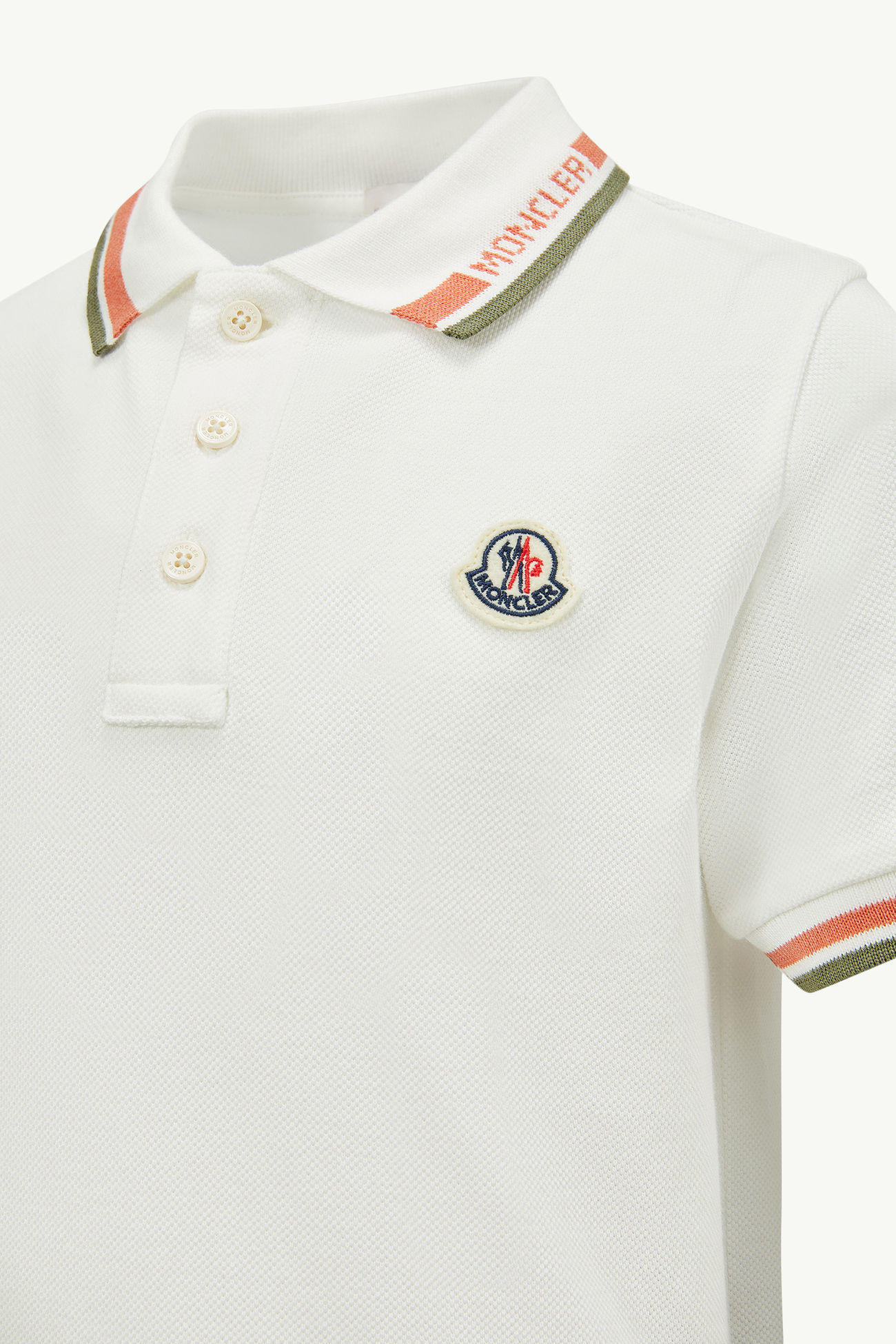 Cotton Piquet Set Boy White & Green Moncler 3