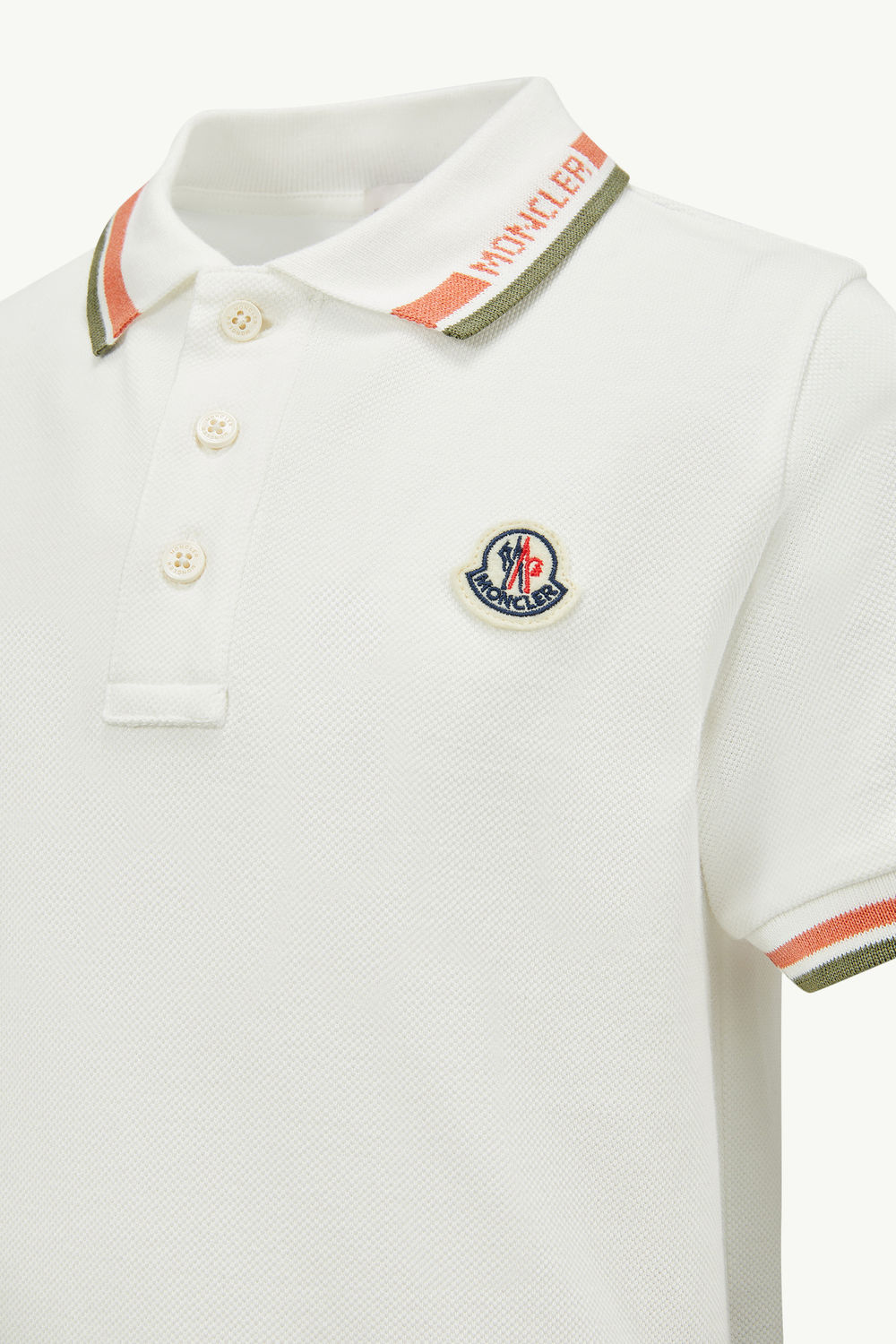 Set aus Baumwollpiqué Jungen Weiss & Grün Moncler 3
