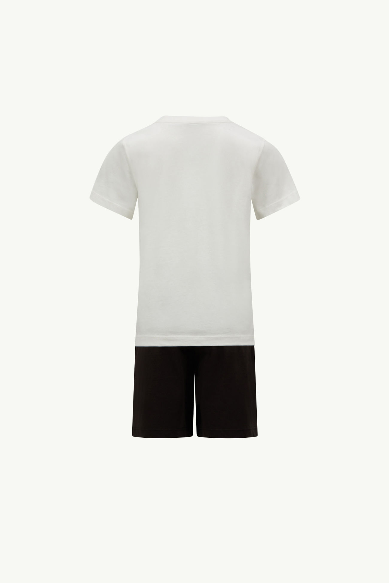 Handwritten Printed Logo Cotton Jersey Set Boy Black & White Moncler 1