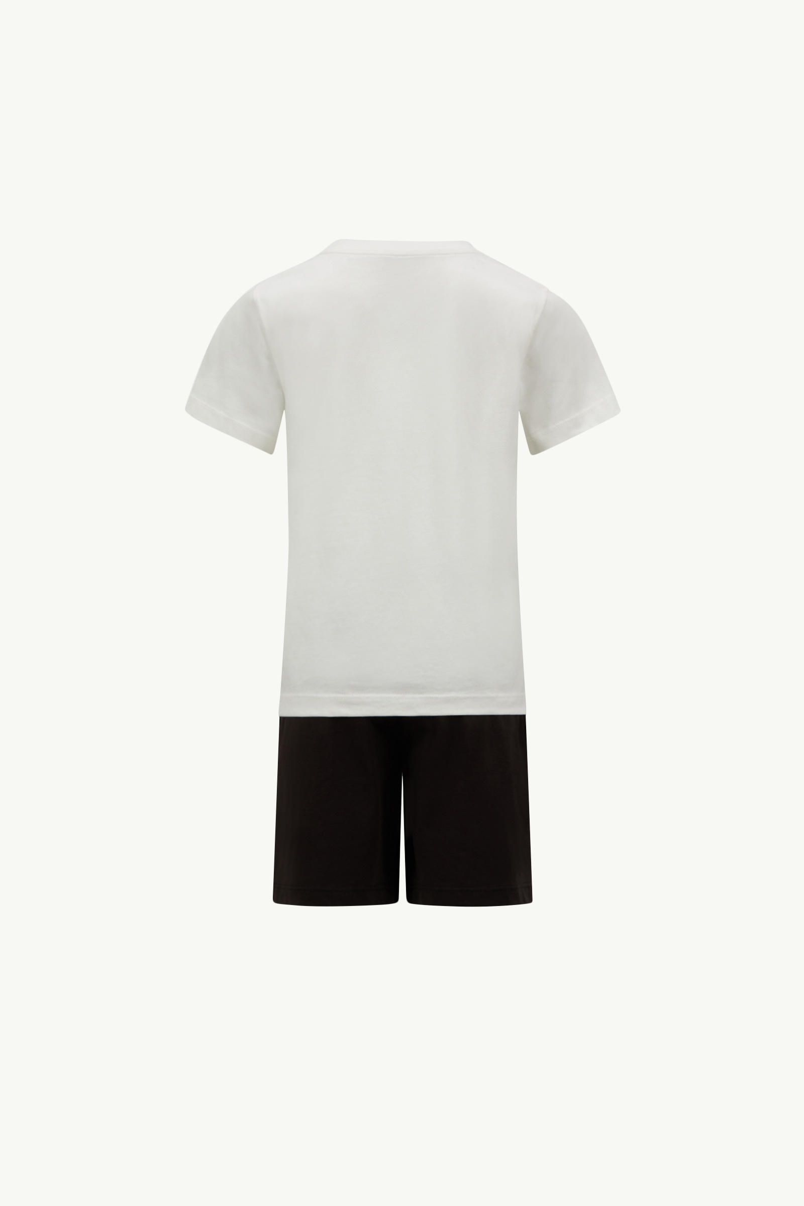 Handwritten Printed Logo Cotton Jersey Set Boy Black & White Moncler 1