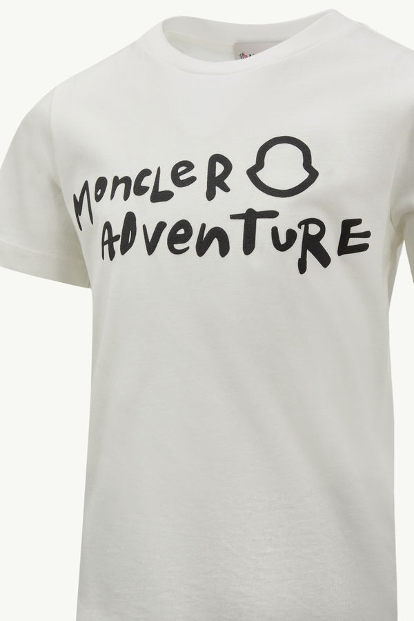 Handwritten Printed Logo Cotton Jersey Set Boy Black & White Moncler 2