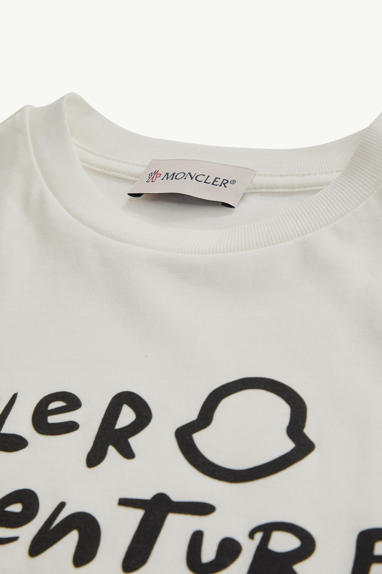 Handwritten Printed Logo Cotton Jersey Set Boy Black & White Moncler 3