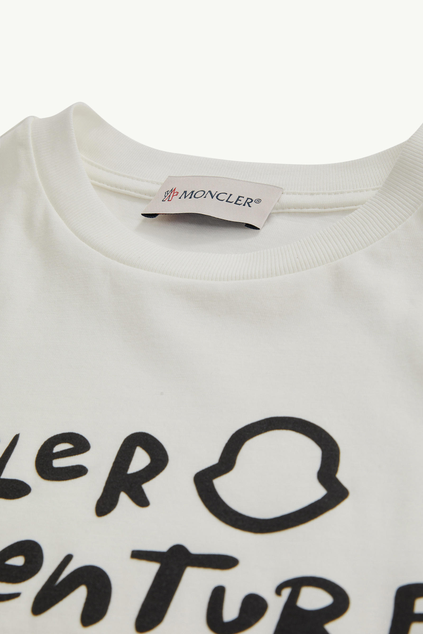 Handwritten Printed Logo Cotton Jersey Set Boy Black & White Moncler 3