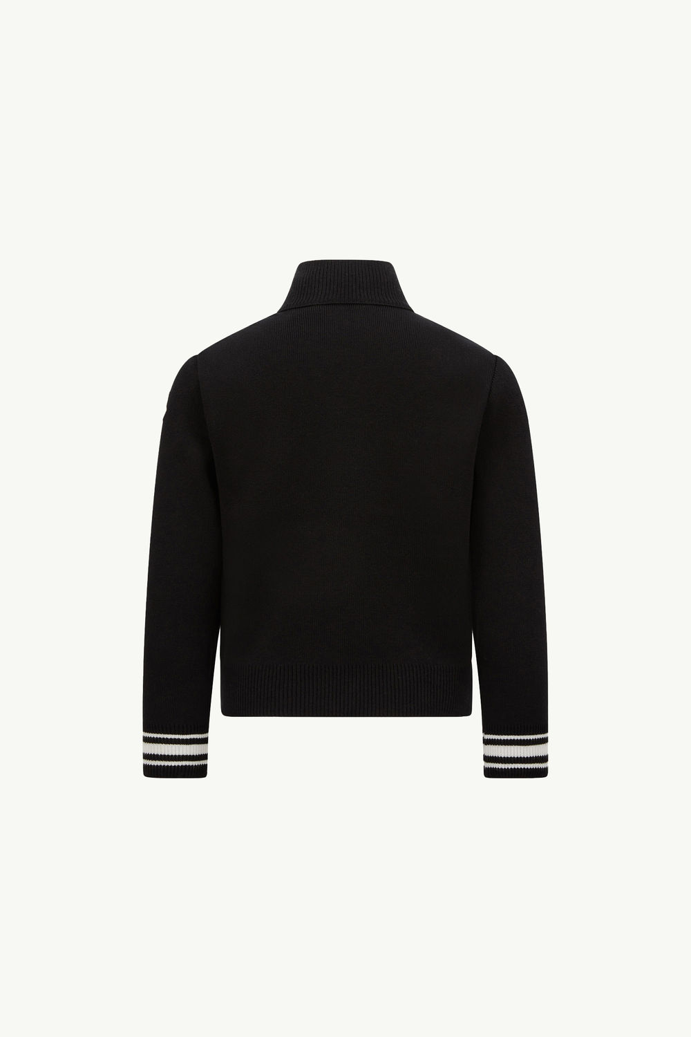 Cardigan zippé matelassé en coton Garçon Noir Moncler 2
