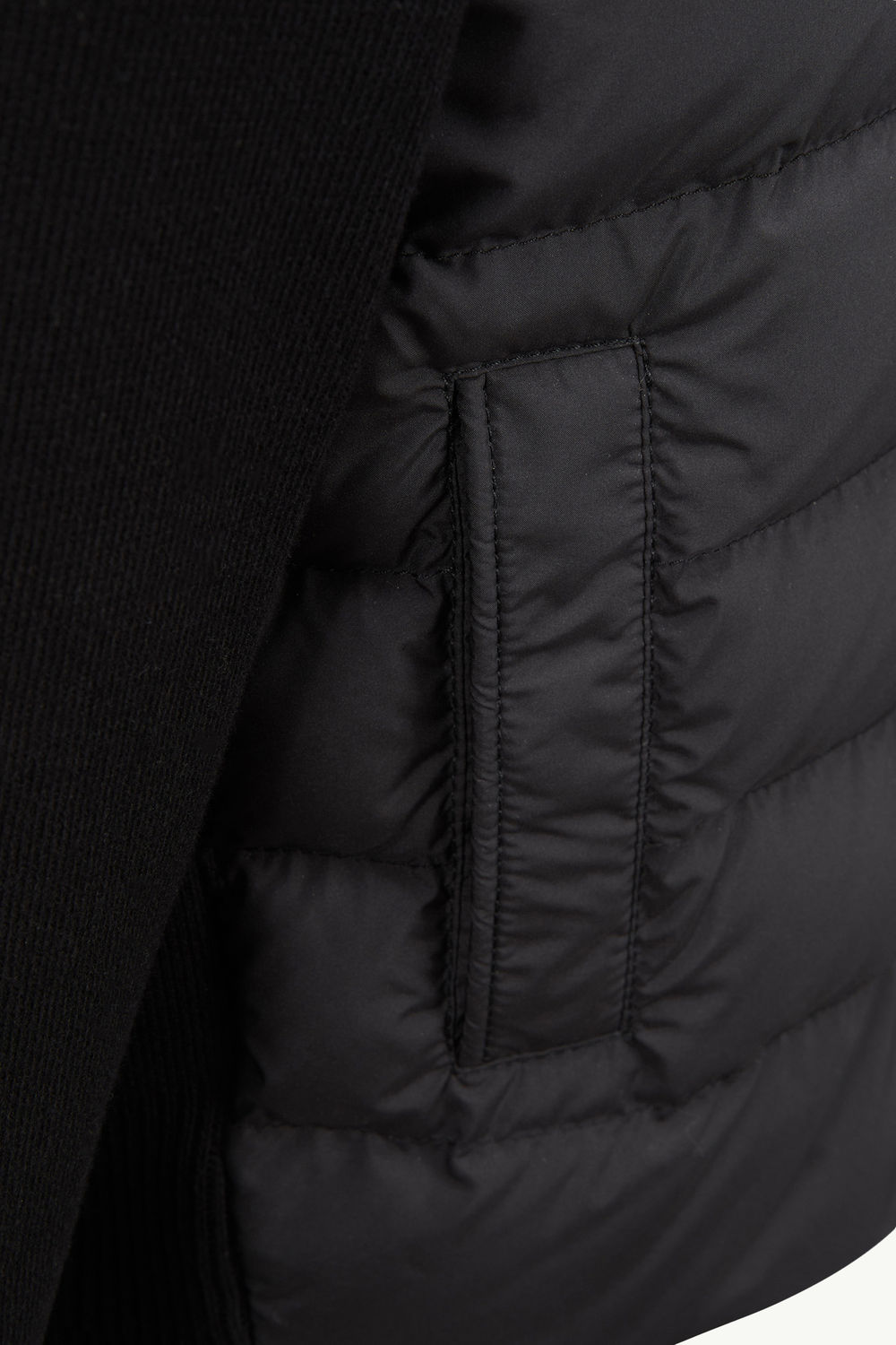 Cardigan zippé matelassé en coton Garçon Noir Moncler 4