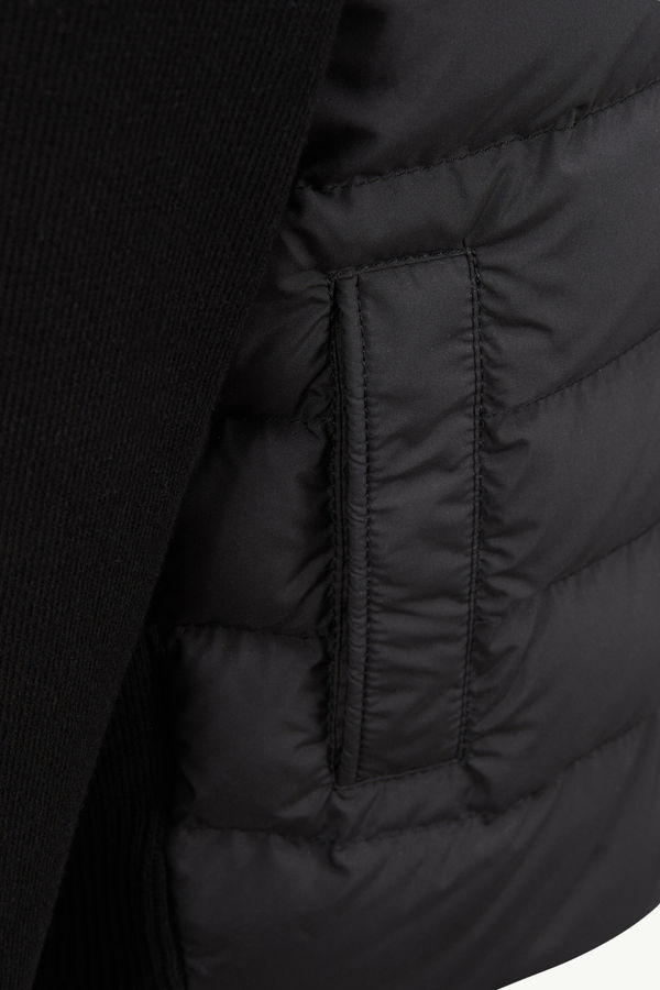 Cardigan zippé matelassé en coton Garçon Noir Moncler 4