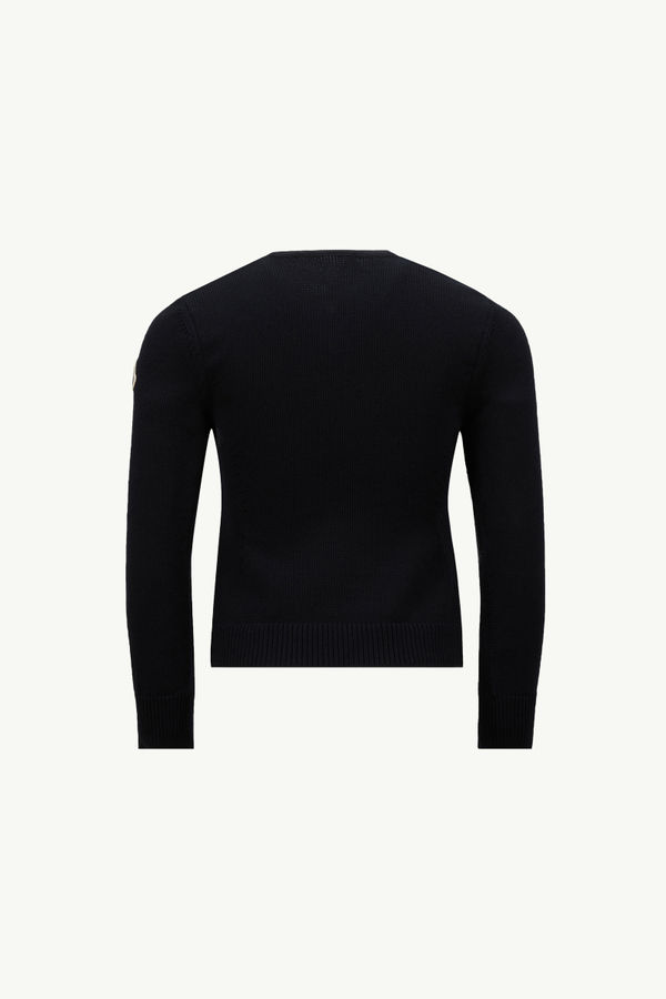 Padded Cotton Cardigan Girl Navy Blue Moncler 2