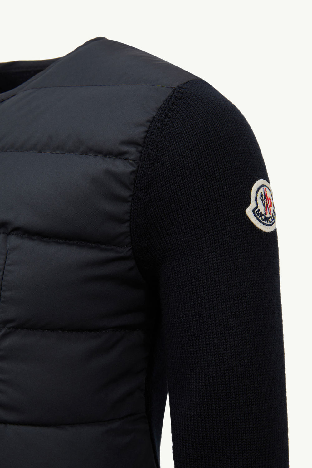 Padded Cotton Cardigan Girl Navy Blue Moncler 3