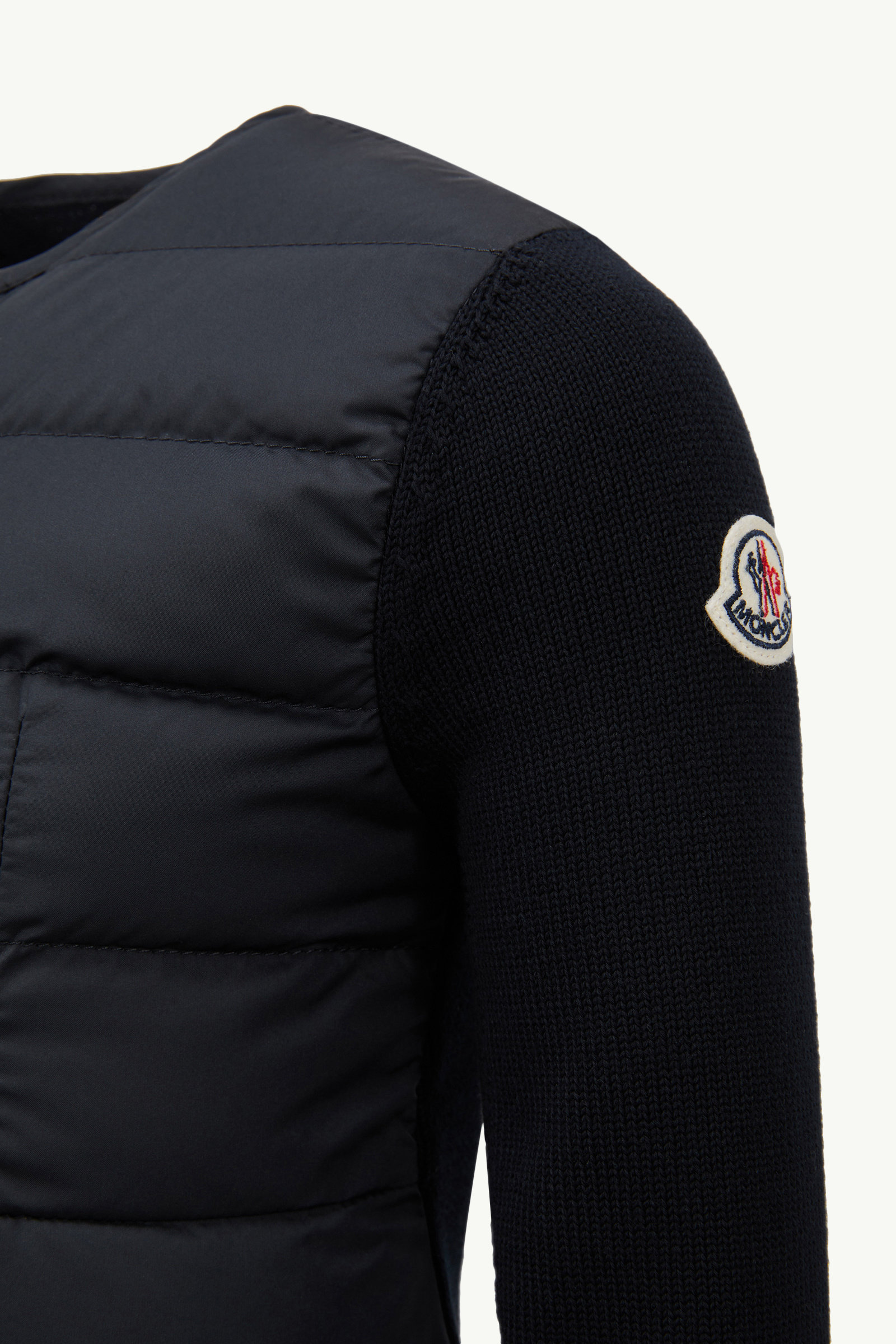 Padded Cotton Cardigan Girl Navy Blue Moncler 3