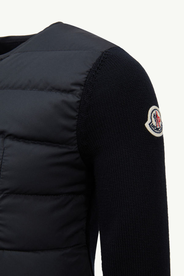 Wattierte Strickjacke aus Baumwolle Mädchen Navyblau Moncler 3