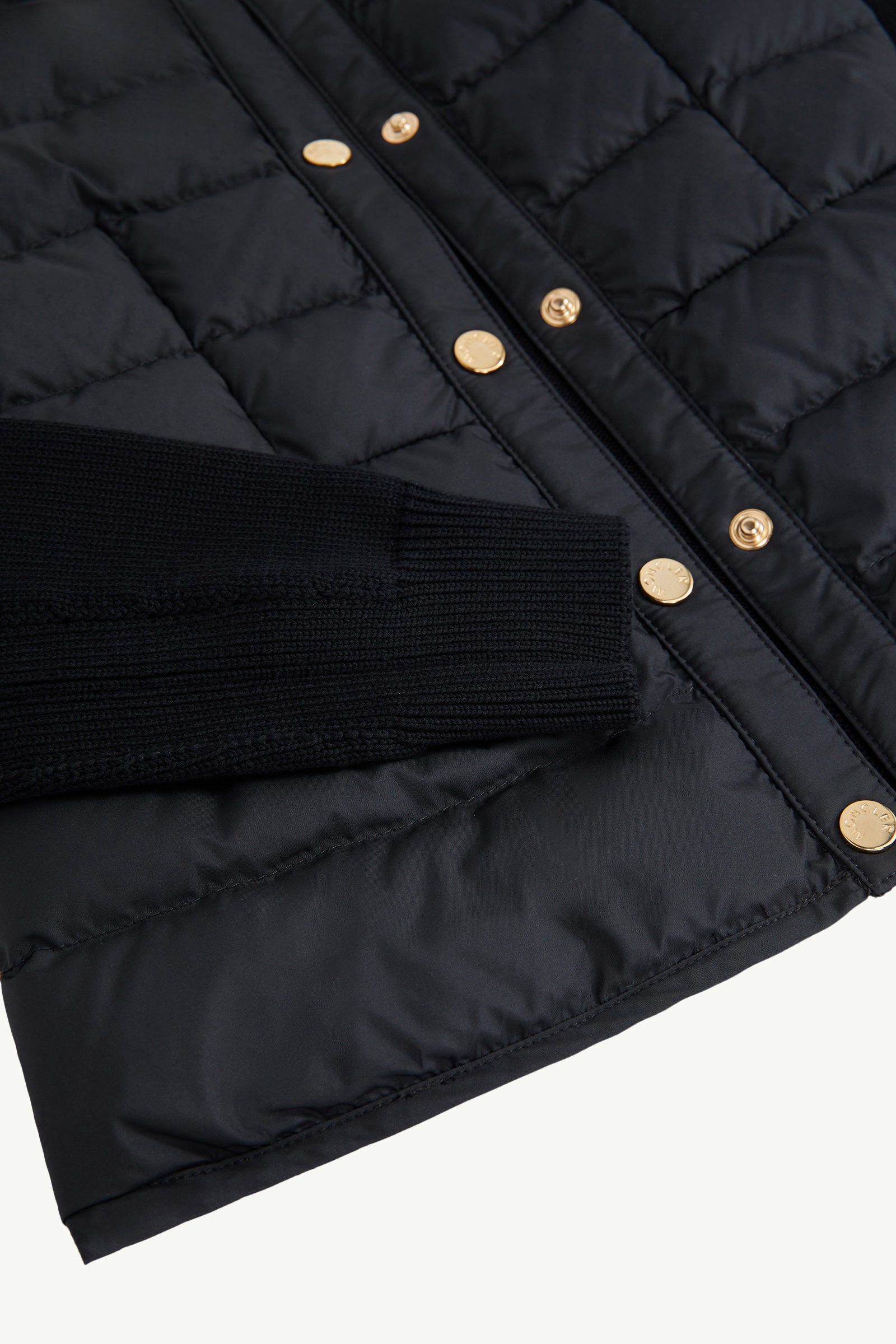Padded Cotton Cardigan Girl Navy Blue Moncler 4
