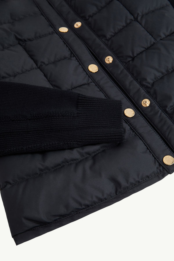 Wattierte Strickjacke aus Baumwolle Mädchen Navyblau Moncler 4