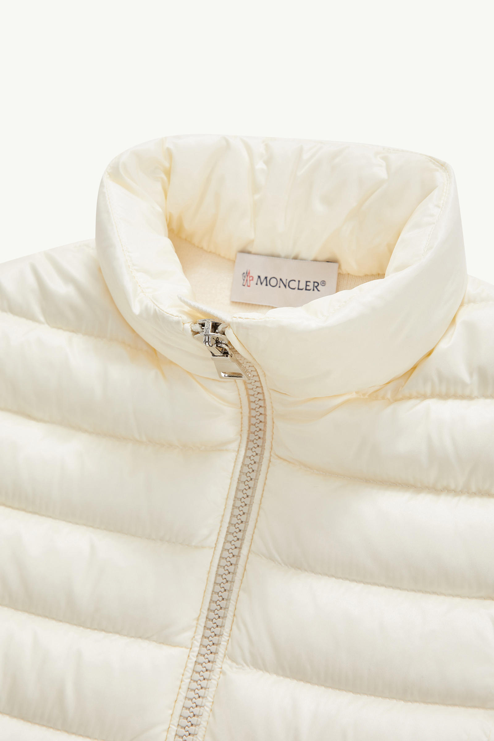 Padded Wool Zip-Up Cardigan Girl White Moncler 4