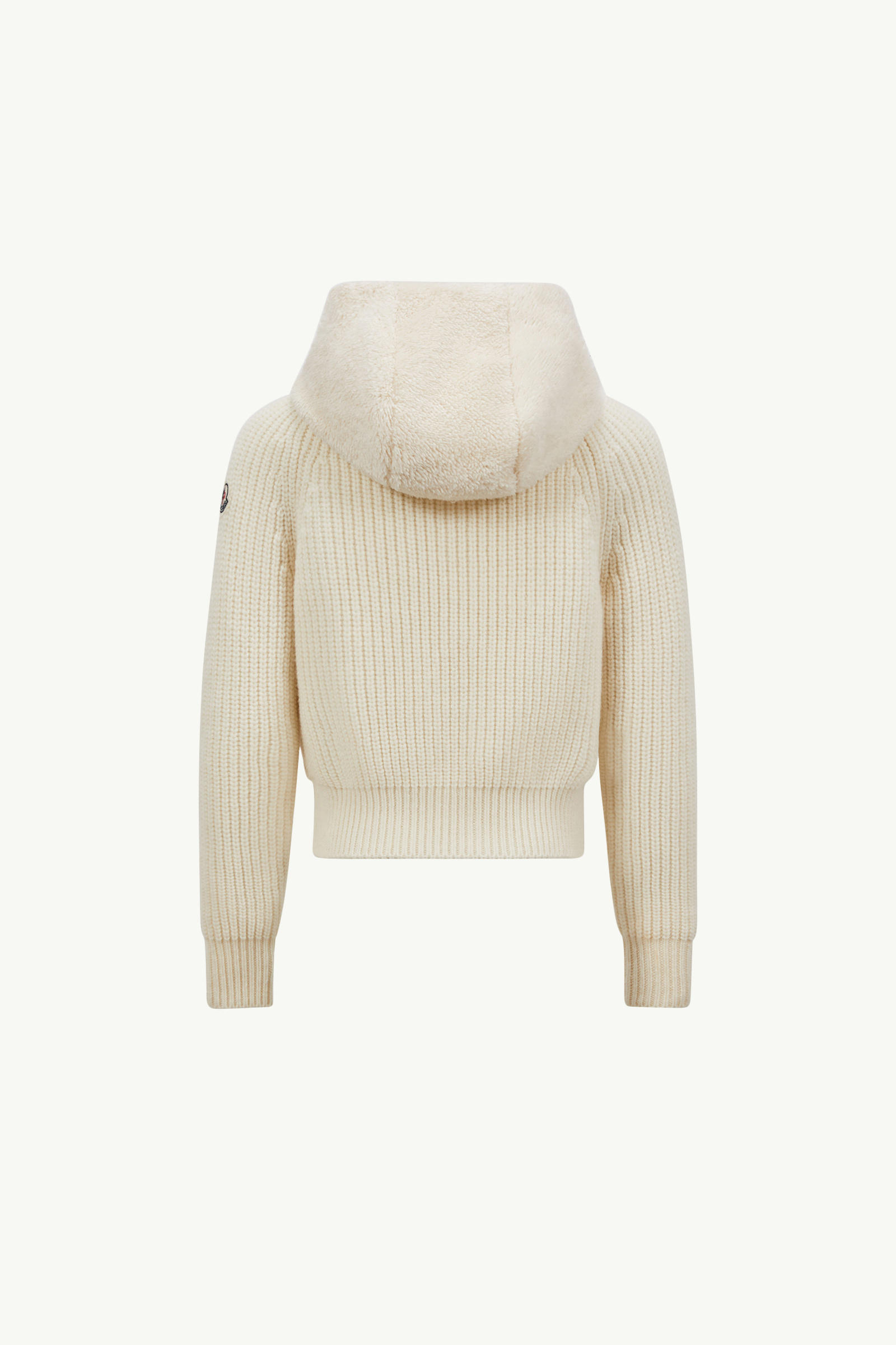 Wool & Teddy Zip-Up Hoodie Girl White Ivory Moncler 2