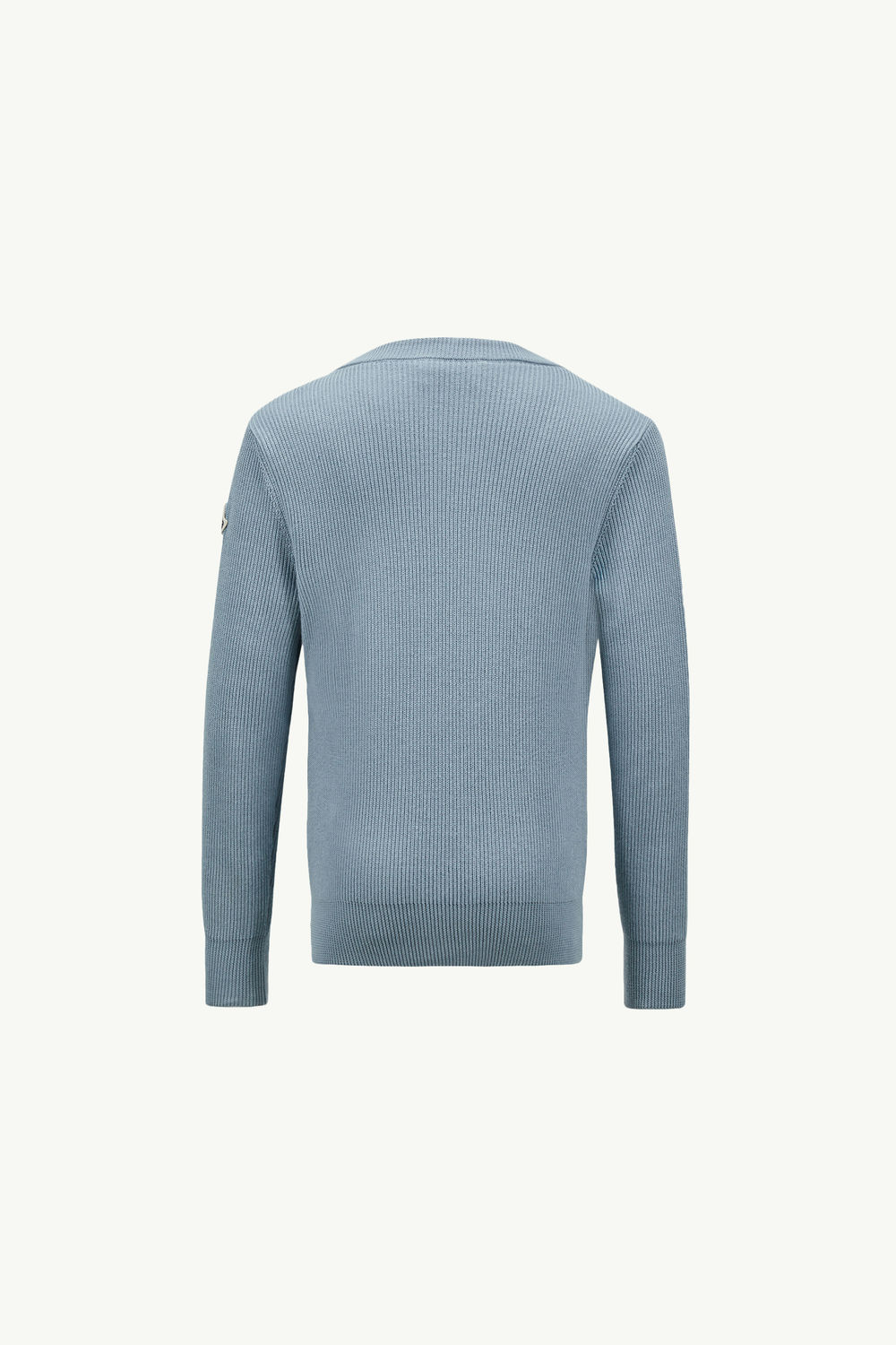 Embroidered Cursive Logo Cotton Jumper Boy Light Blue Moncler 2