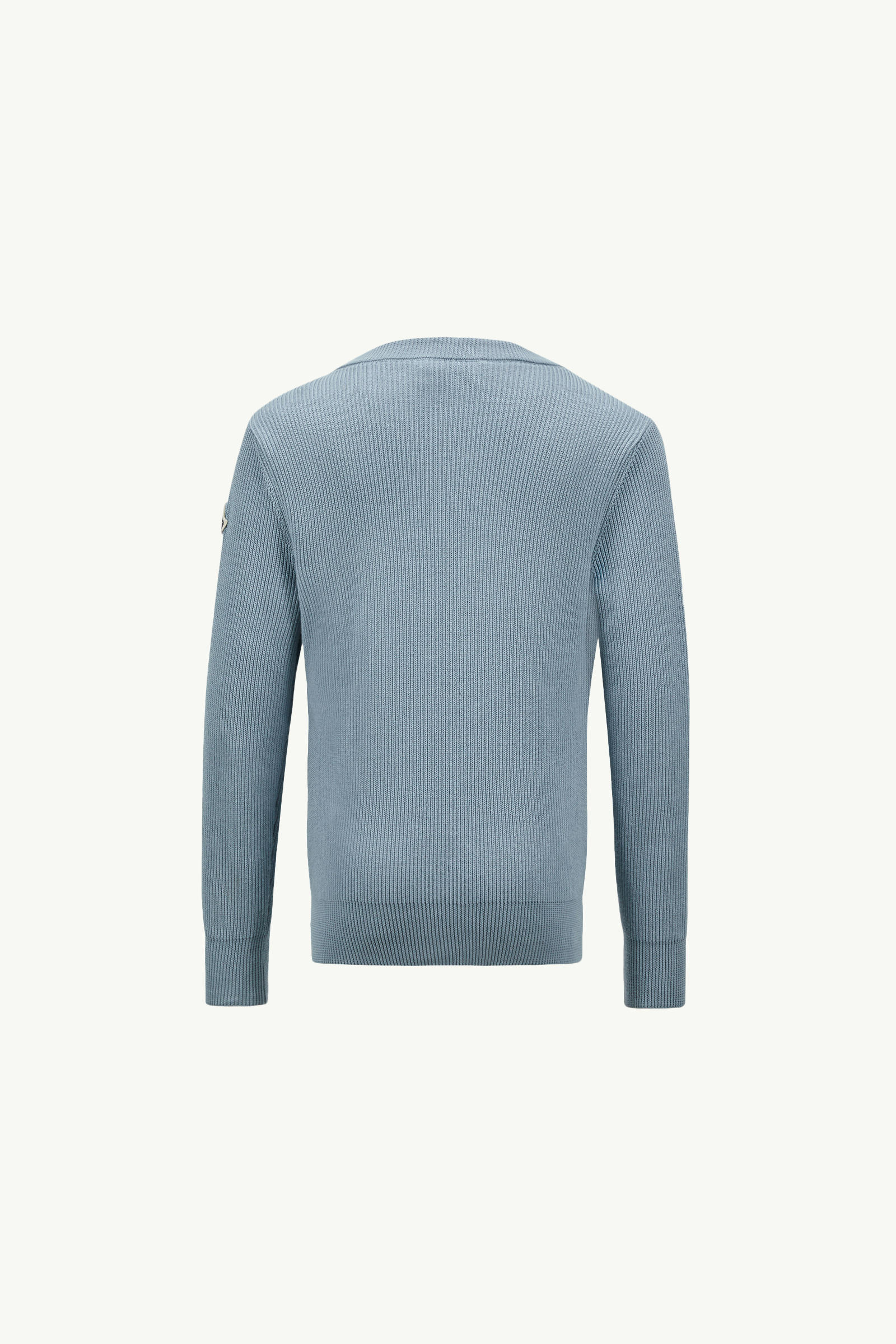 Embroidered Cursive Logo Cotton Jumper Boy Light Blue Moncler 2