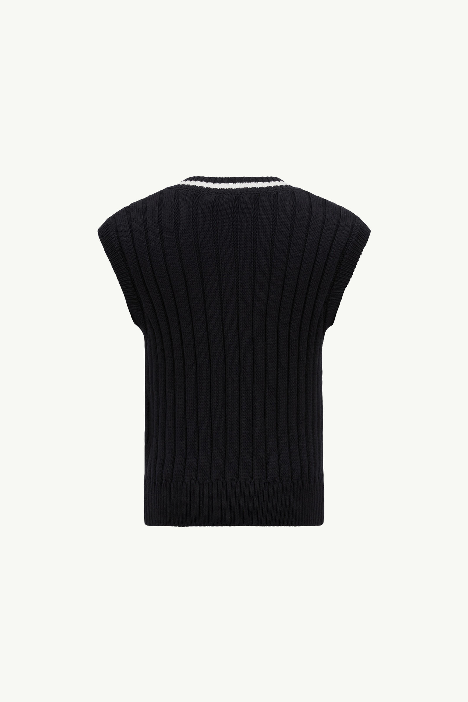 Cotton V-Neck Gilet Boy Navy Blue Moncler 1