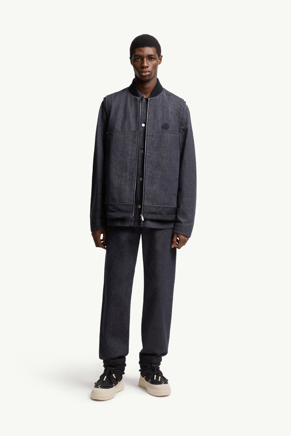 Ranche Denim Daunenweste Herren Jeansblau Moncler 0