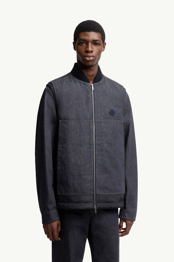 Ranche Denim Daunenweste Herren Jeansblau Moncler 3