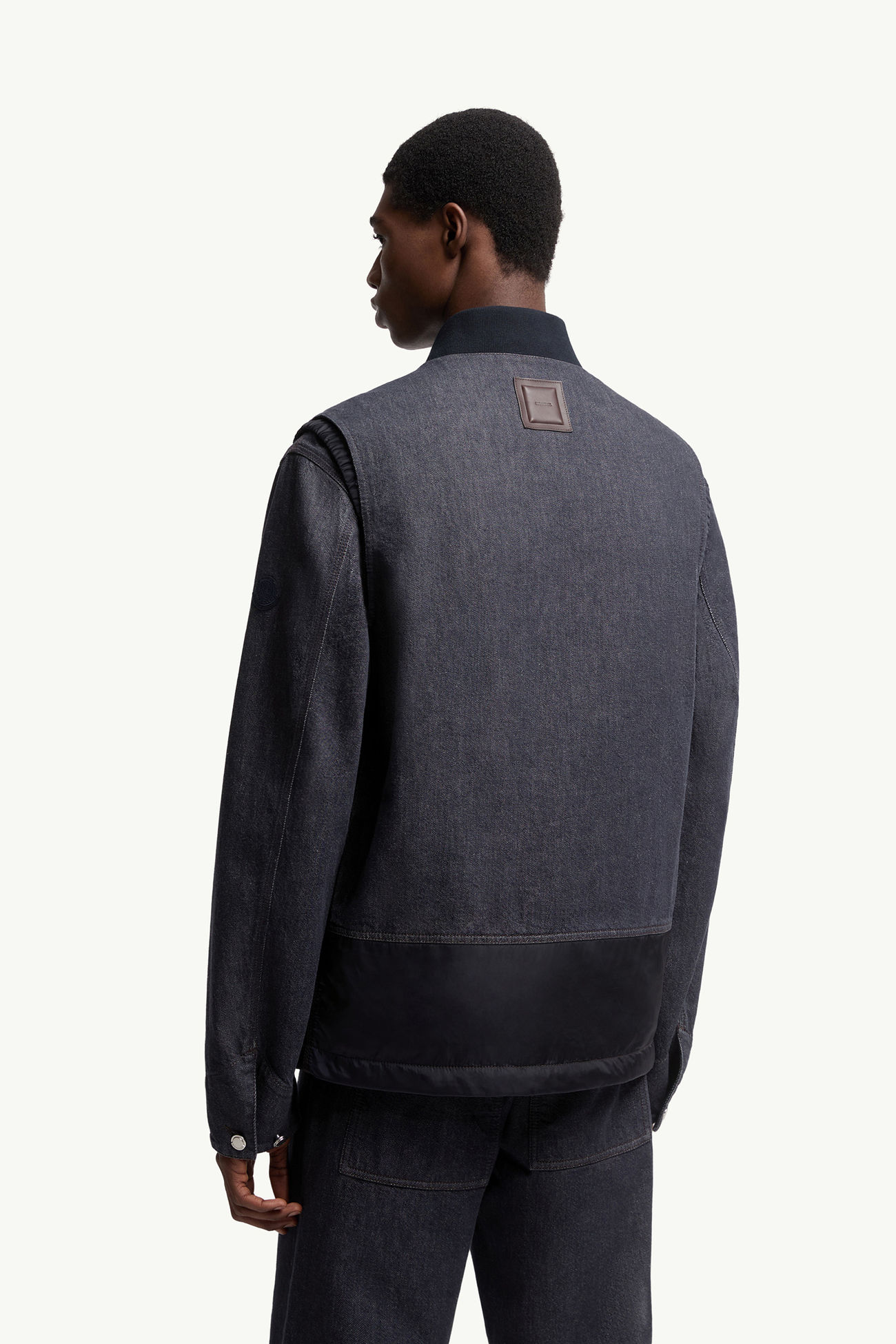 Chaleco plumífero de tejido vaquero Ranche Hombre Azul Denim Moncler 4