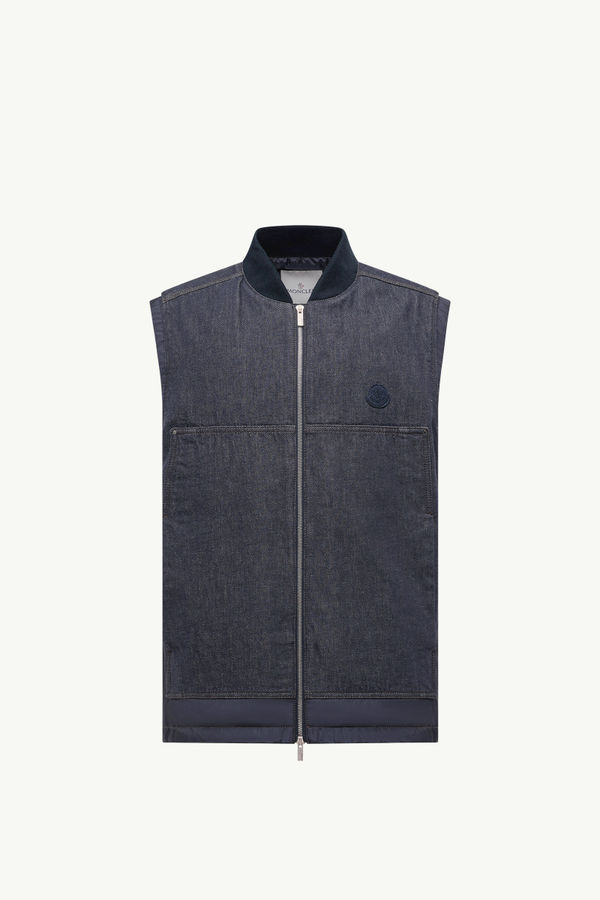 Ranche Denim Daunenweste Herren Jeansblau Moncler 2